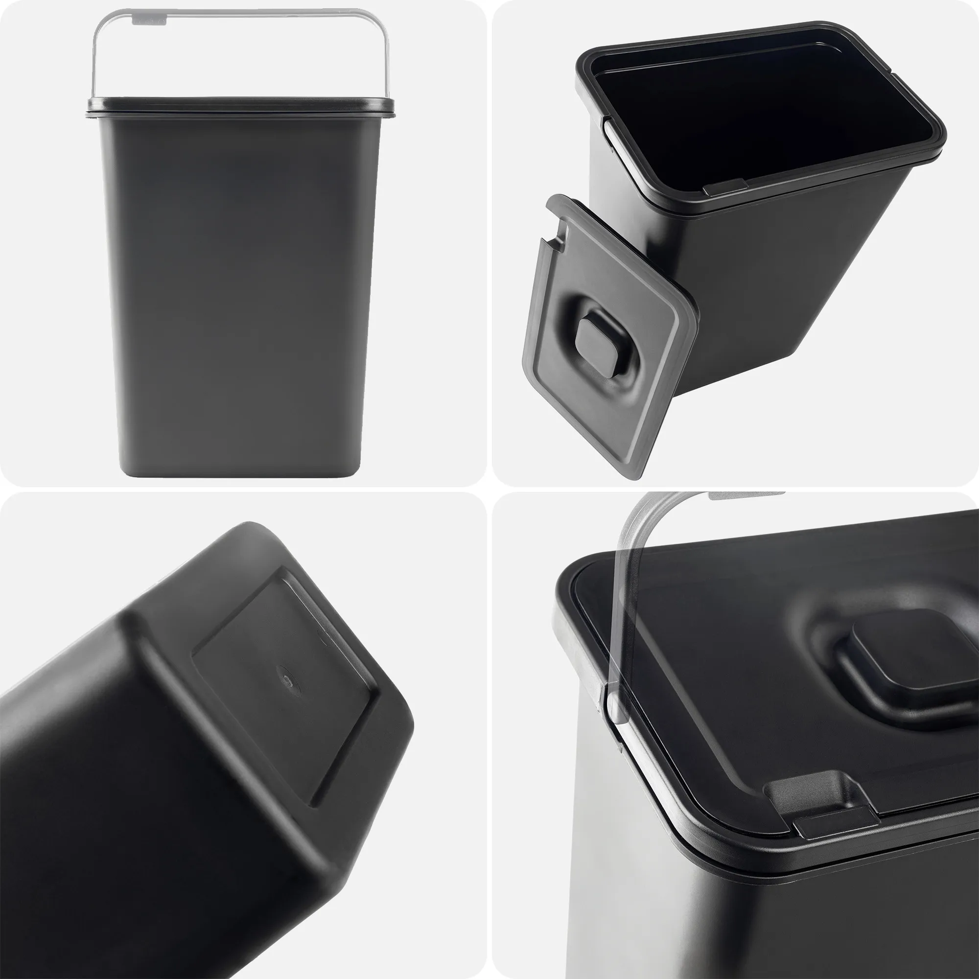 „Placey“ šiukšliadėžė, juoda, 10 l