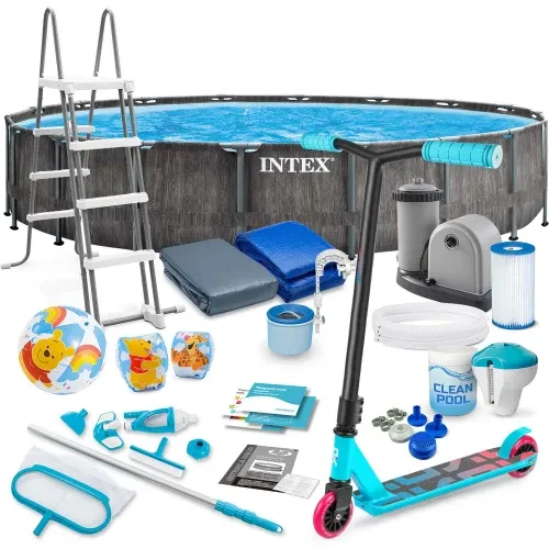 Karkasinis sodo baseinas 549 x 122 cm 21 viename INTEX 26744 + NEMOKAMAS paspirtukas - nuotrauka 1