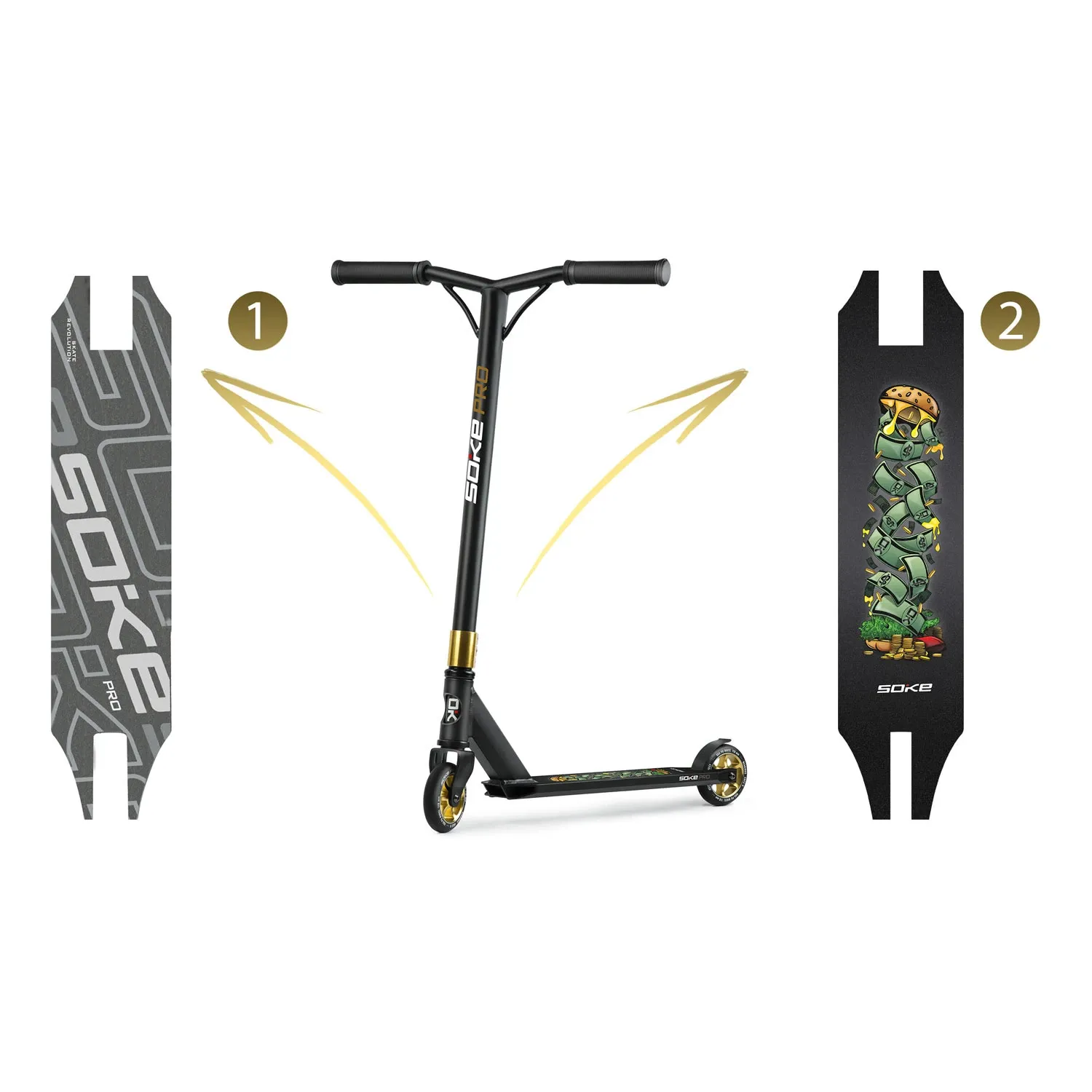 SOKE PRO auksinis paspirtukas - nuotrauka 1