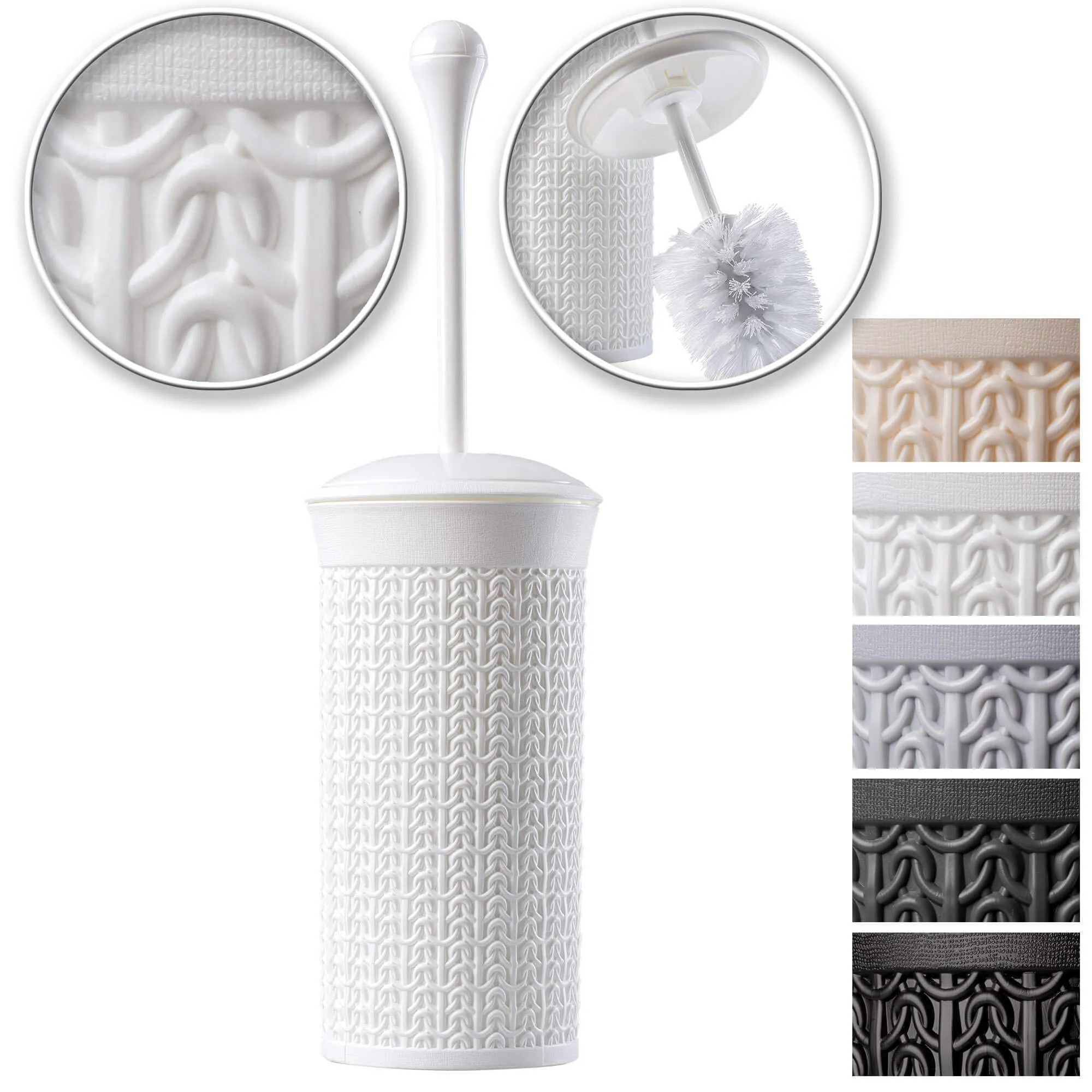 Linxe tualetinis šepetys su indu, 40 cm, baltas