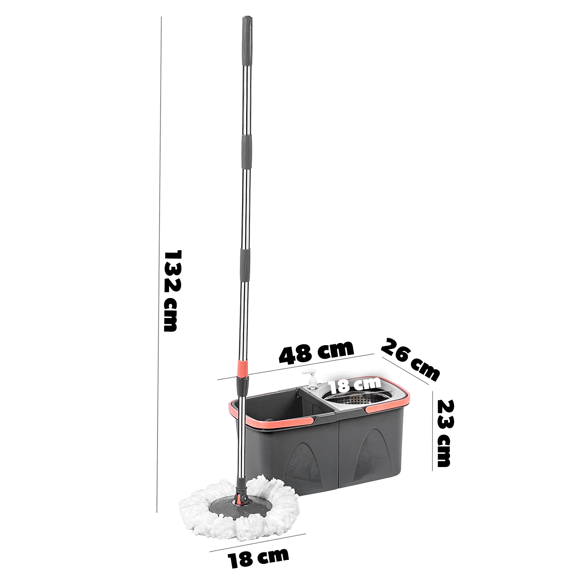 Hoje 132 cm rotacinė grindų šluostė