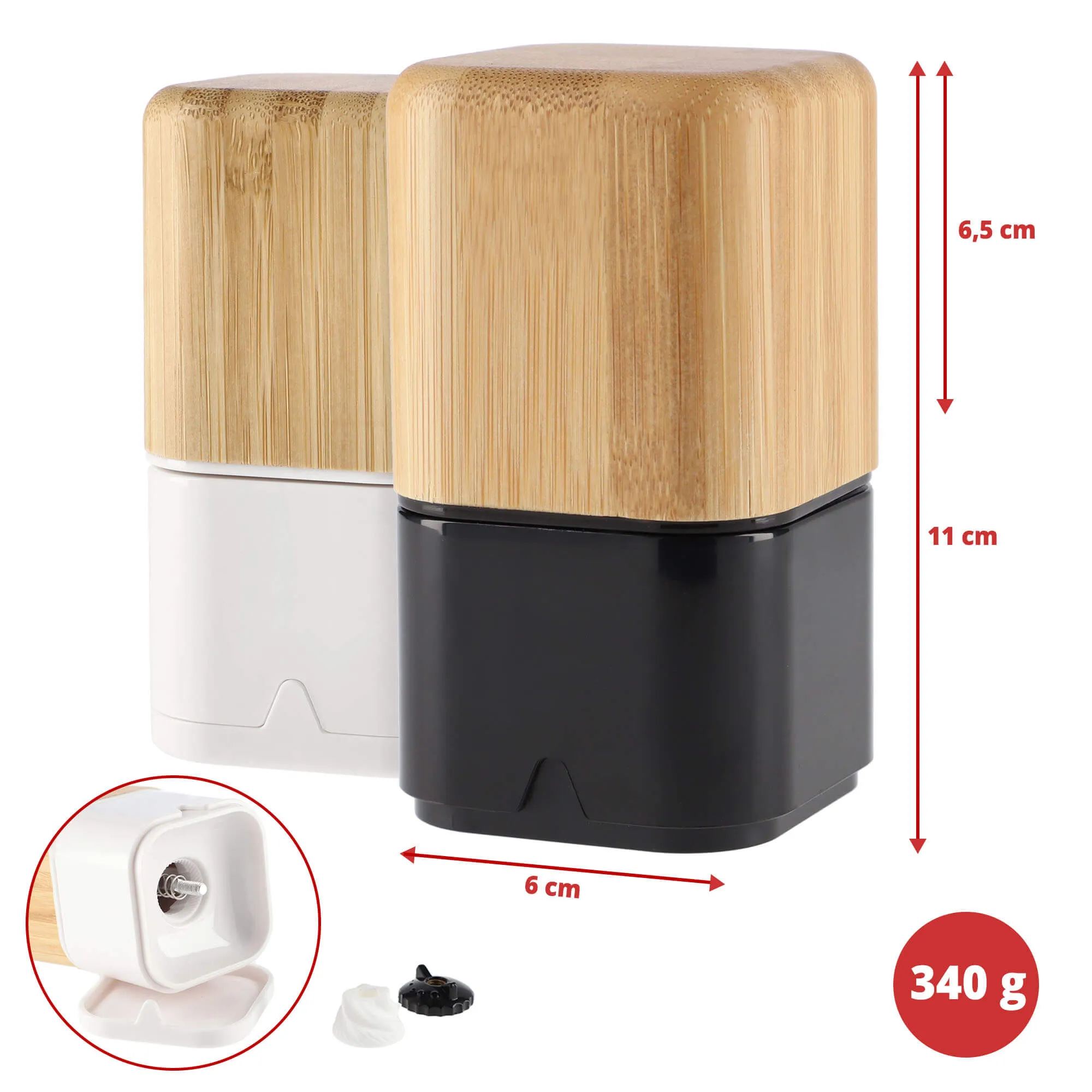 Pipirų ir druskos malūnėliai 11 x 6 cm 2 vnt.