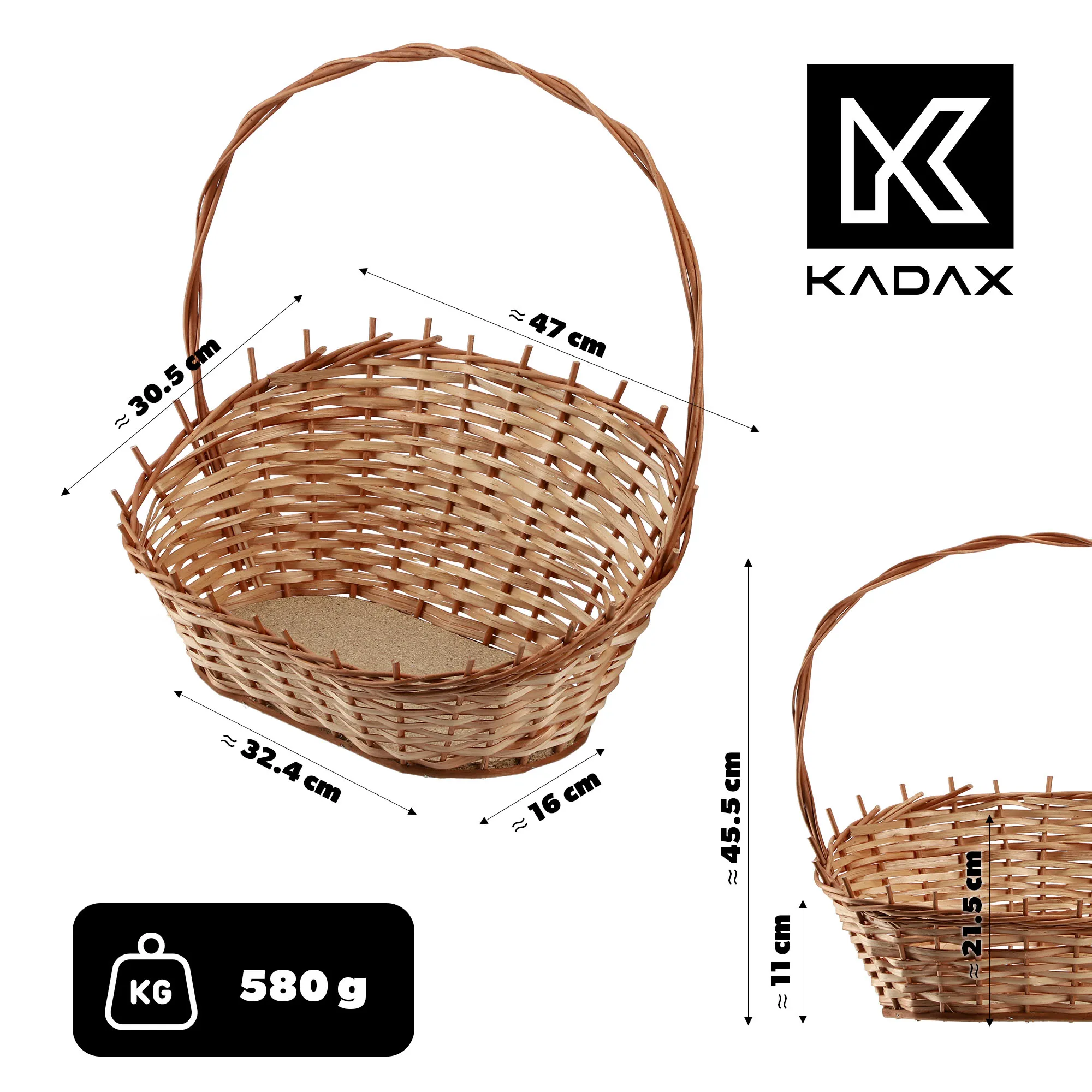 Medinis pinti dovanų krepšelis, natūralus, didelis