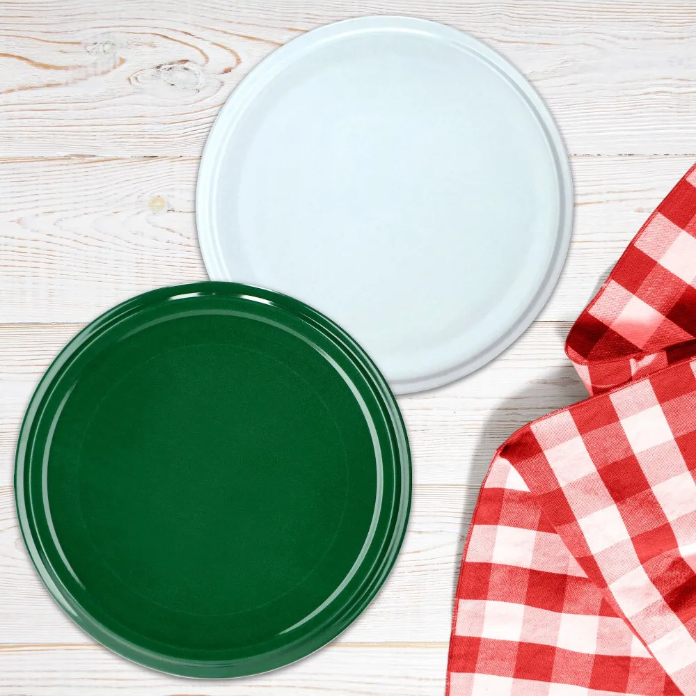 Boro stikliniai indeliai 1,7 l 89 mm + žali dangteliai 8 vnt.