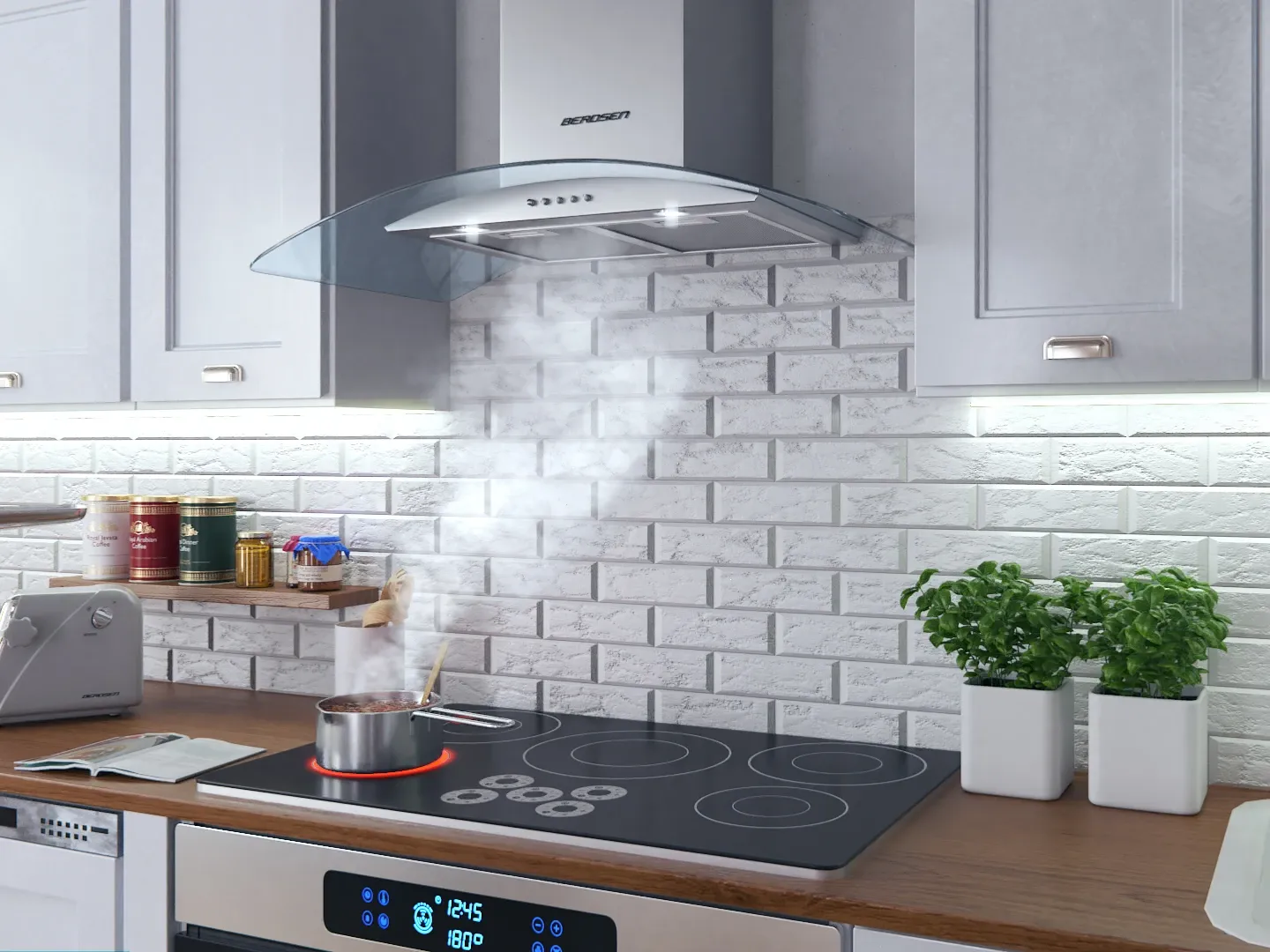 Berdsen BT-223 INOX 90 cm kamino tipo gartraukis - nuotrauka 1