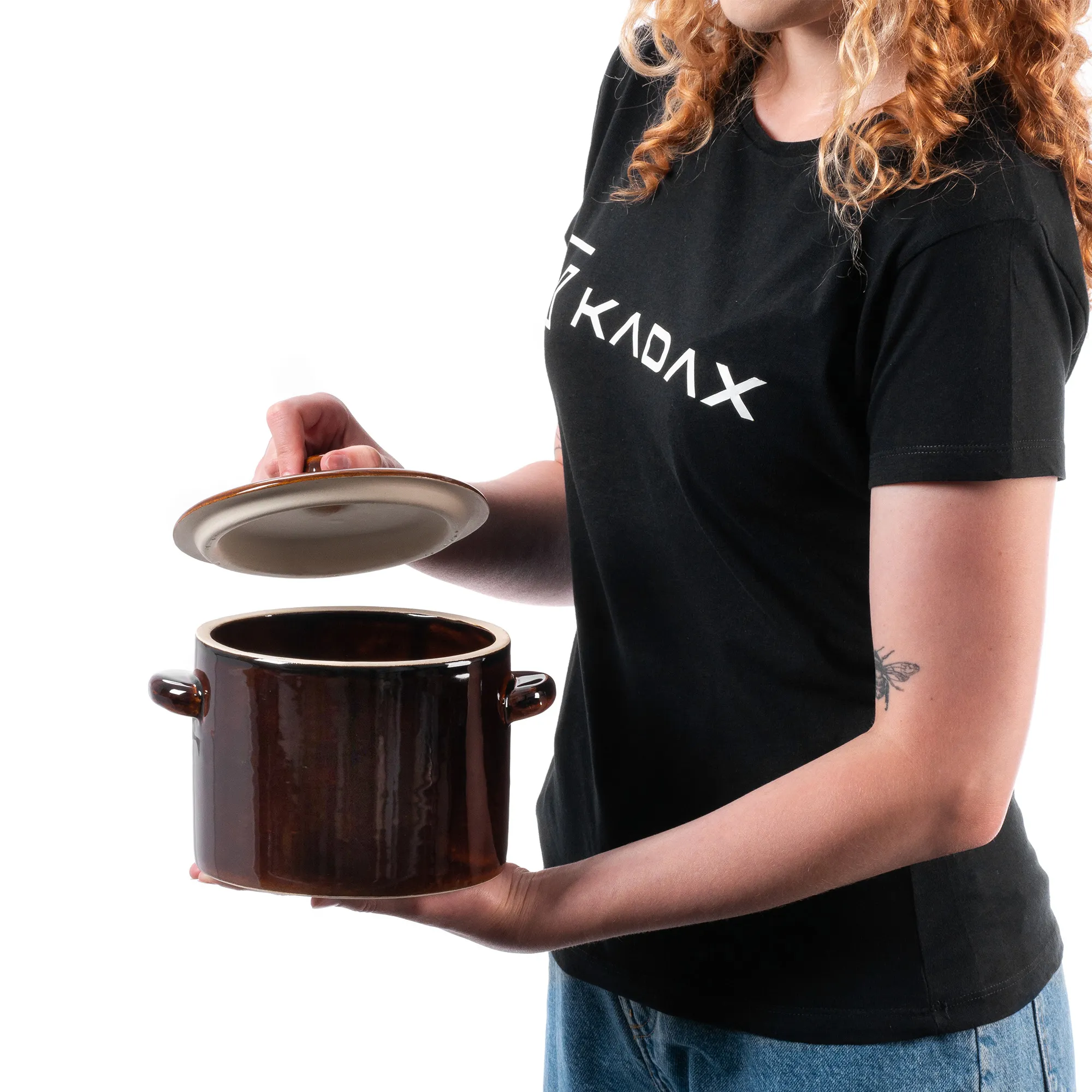 Athena akmens masės puodas 1,5 l 17 cm su dangčiu