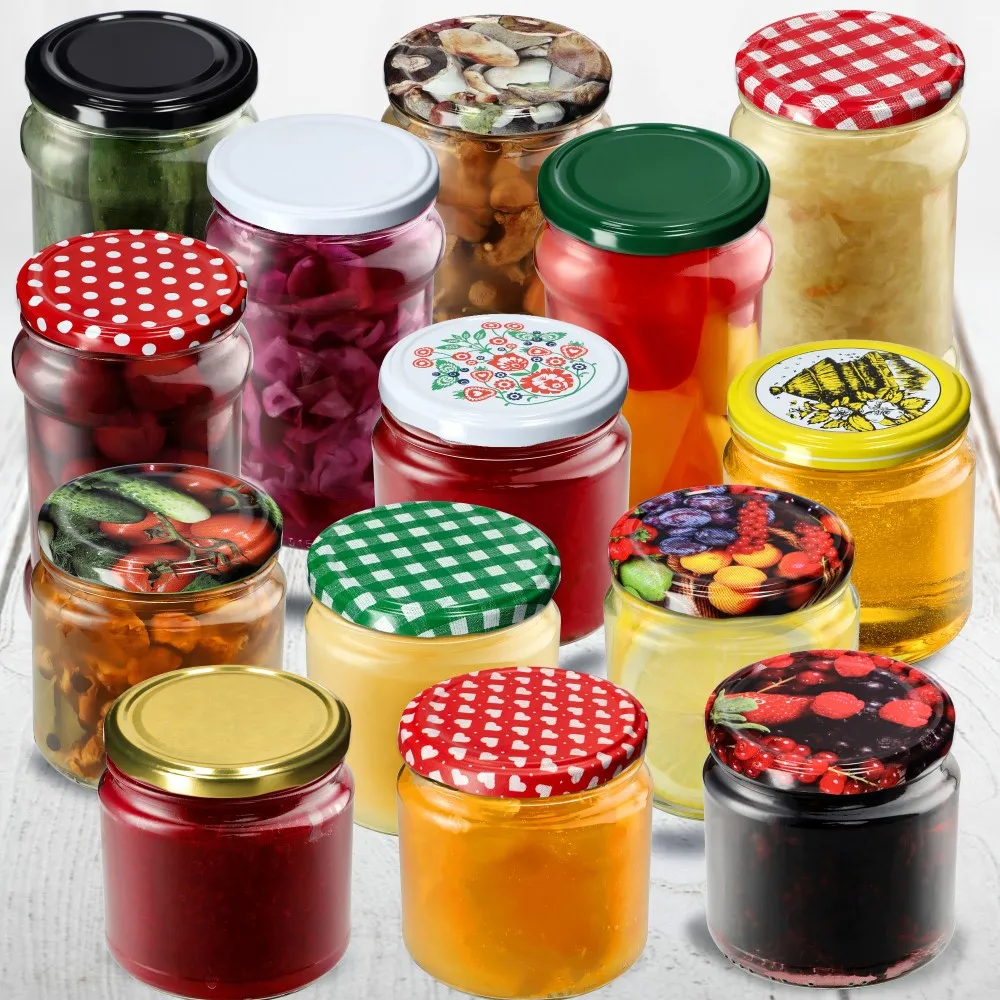 Metaliniai dangteliai „Valsta“ stiklainiams, 10 vnt., 66 mm skersmens, juodi