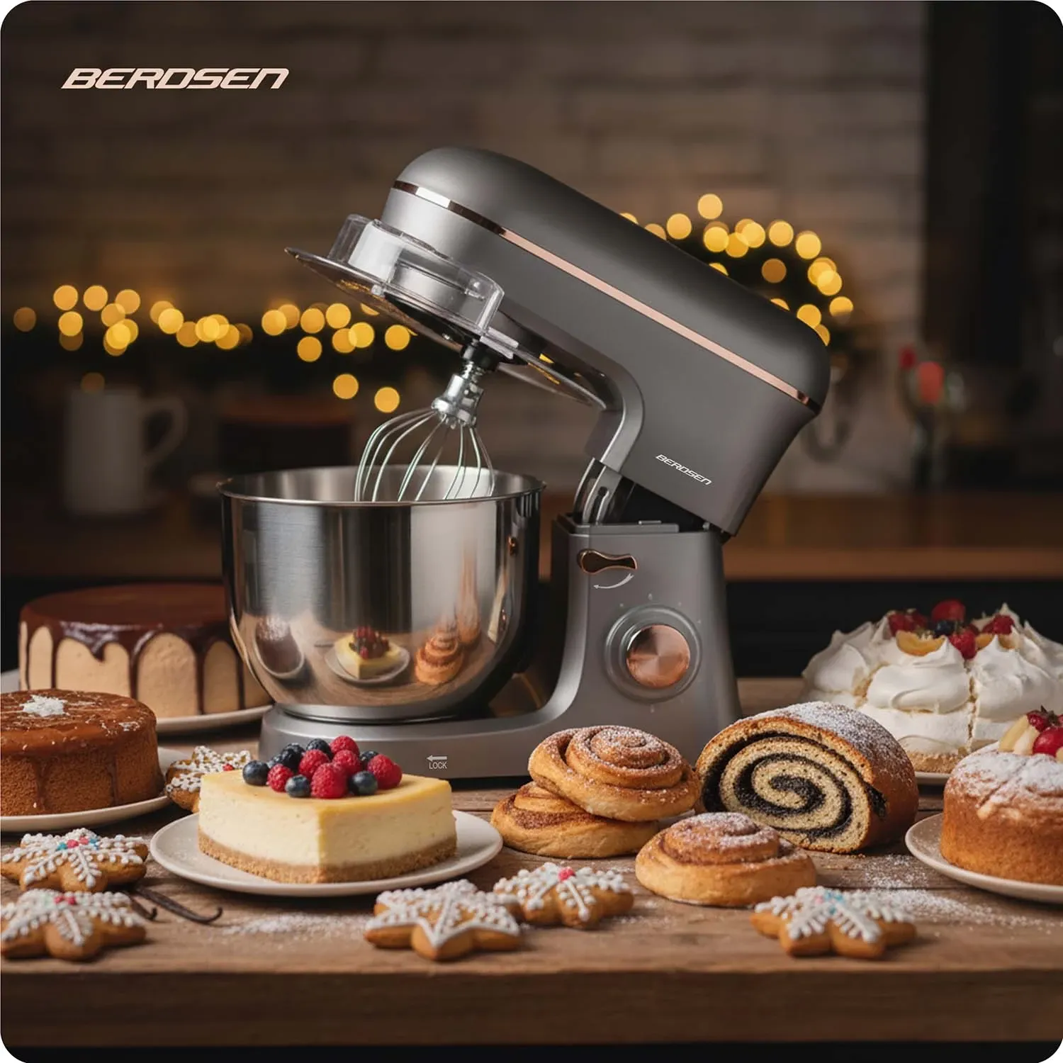 Berdsen 1400 W BD-756 3 viename planetinis maišytuvas maisto smulkintuvas 6 l - nuotrauka 1