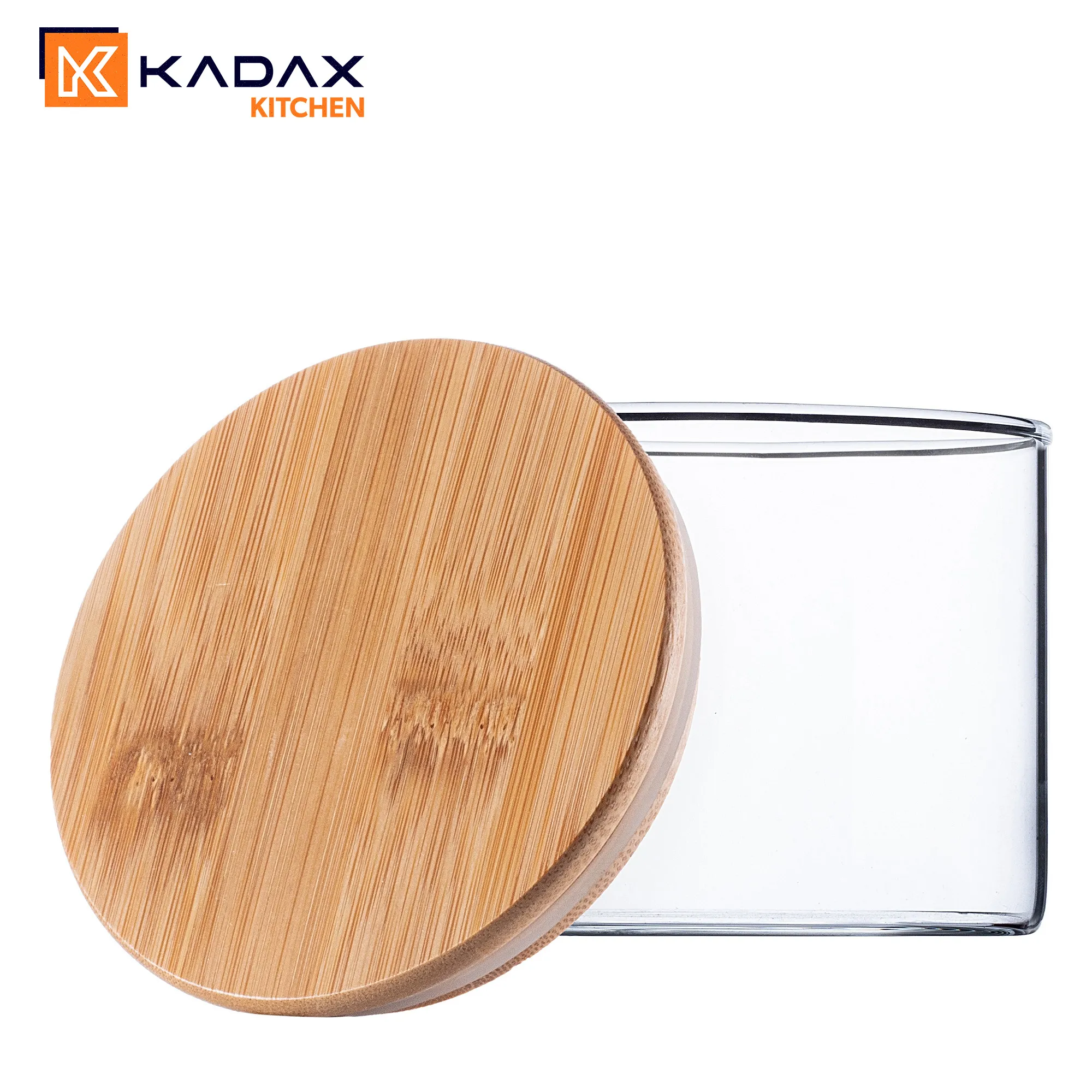 Piney stiklinis indas su bambuko dangteliu, 550 ml