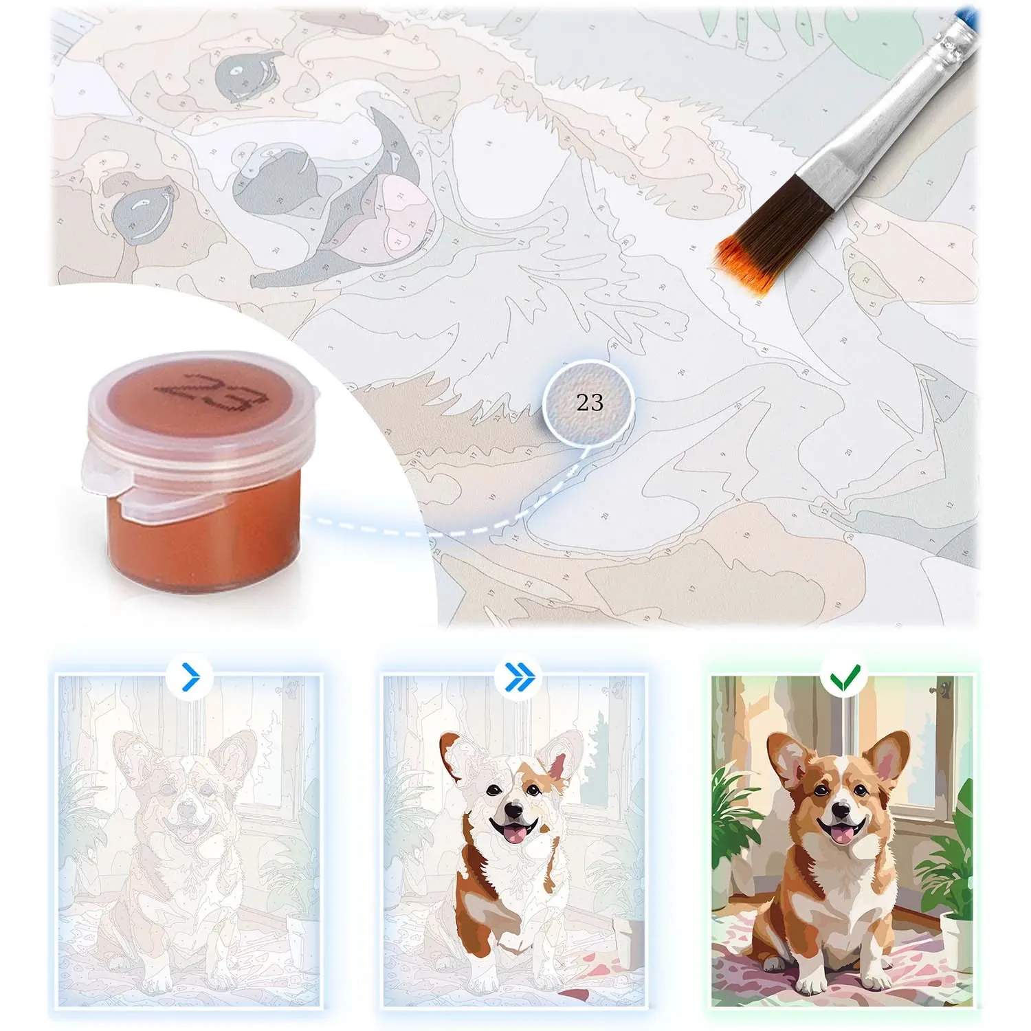 Paveikslas „Tapyba pagal skaičius“, 40x50 cm, Massido katės - nuotrauka 1