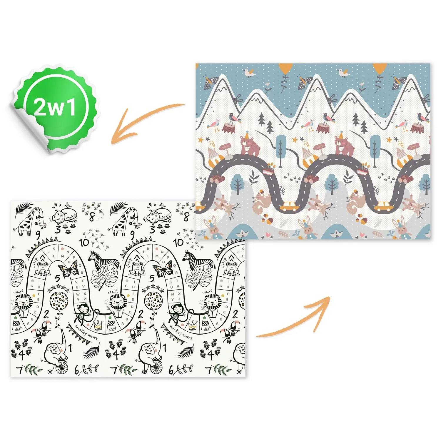 Sulankstomas edukacinis putplasčio kilimėlis 200 x 150 x 1 cm Nukido NK-341 - nuotrauka 1