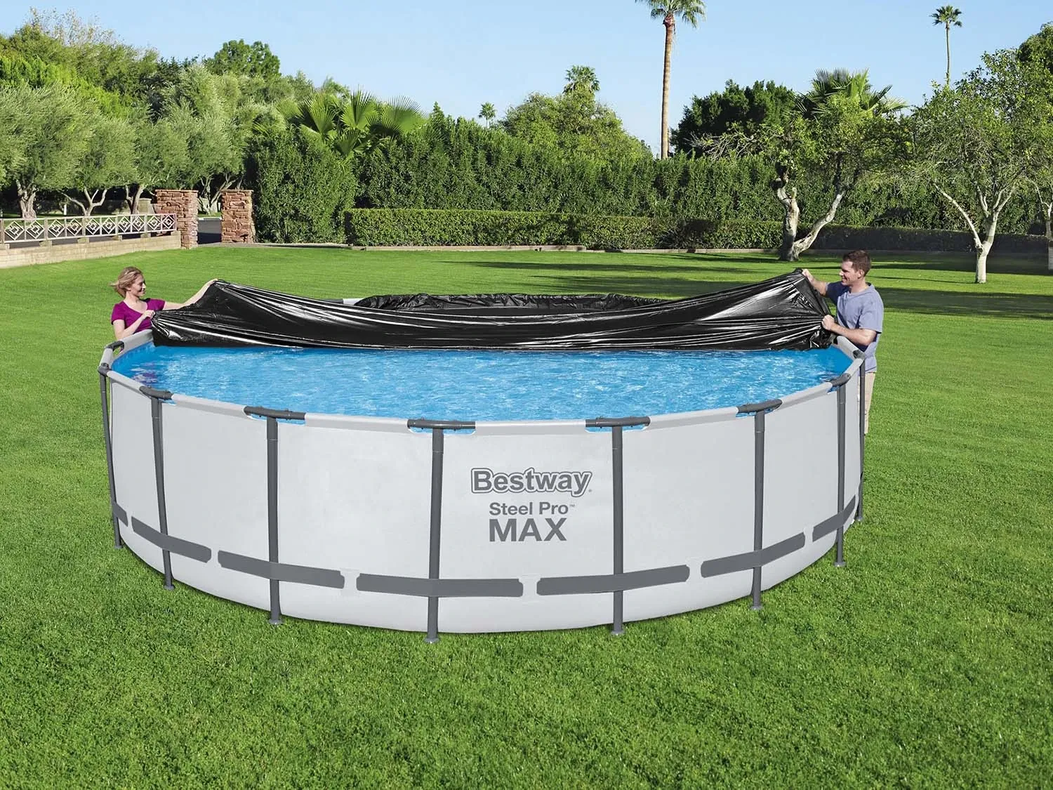 549 cm „Bestway 58039“ karkasinio baseino uždangalas - nuotrauka 1