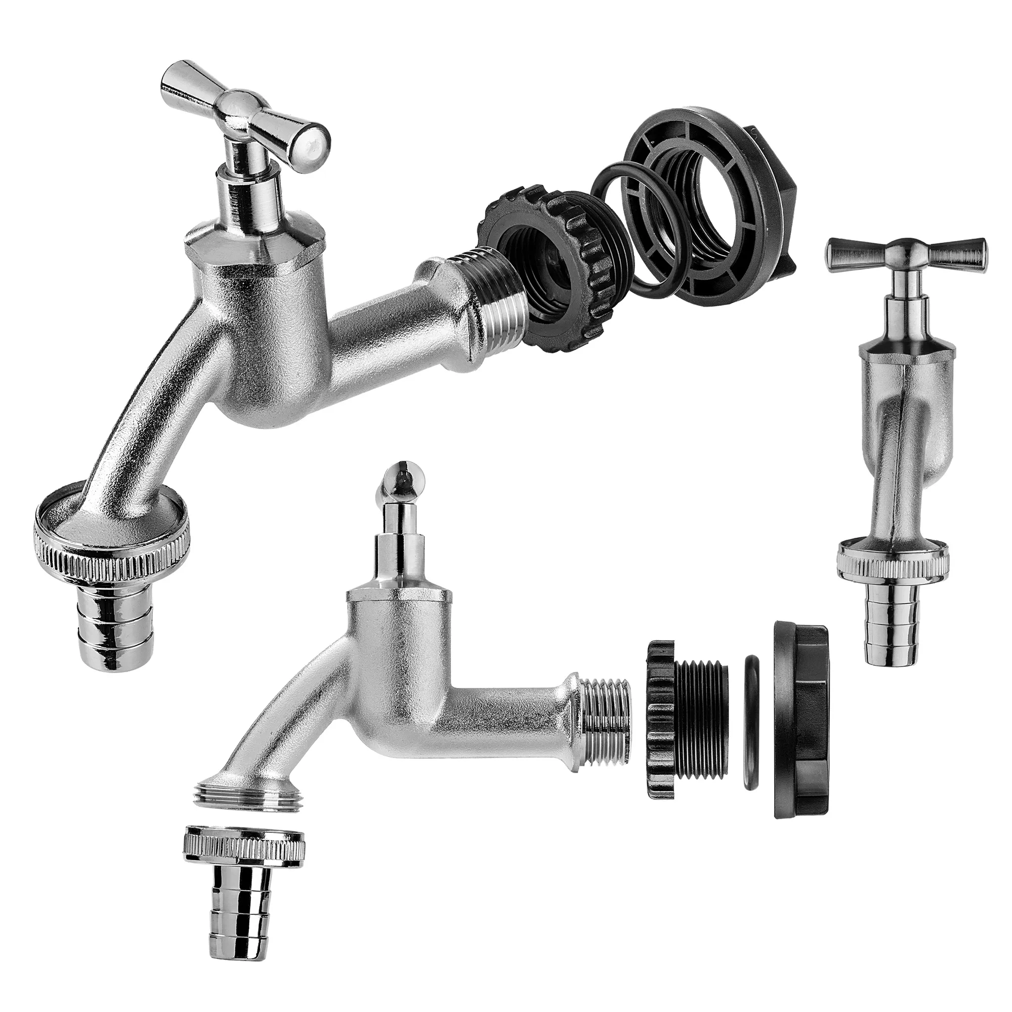 1/2 colio lietaus vandens bako čiaupas su 3/4 colio sidabriniu adapteriu