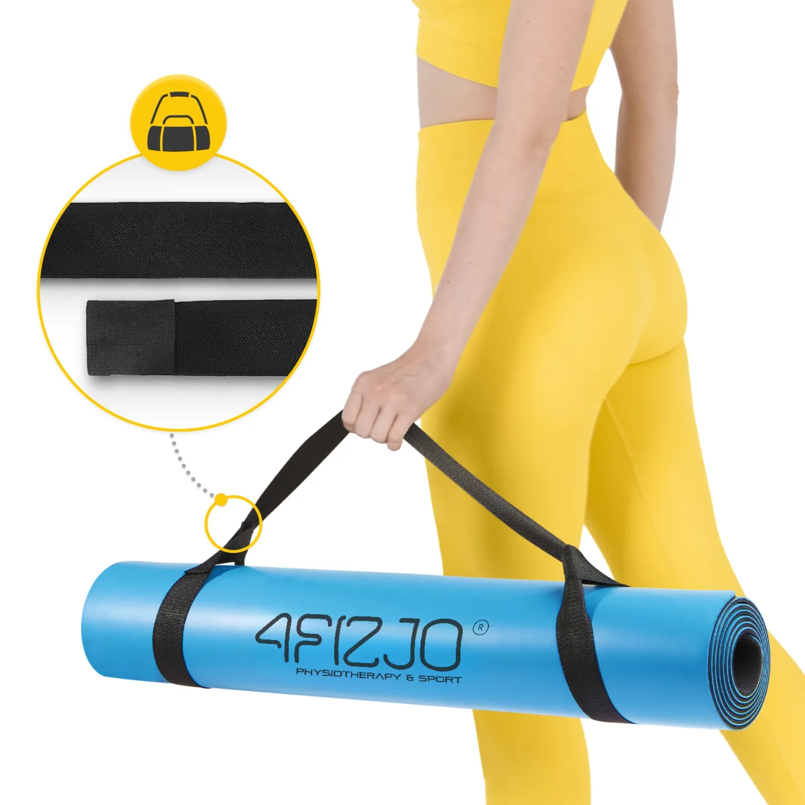 4 mm mėlynas neslystantis jogos ir mankštos kilimėlis