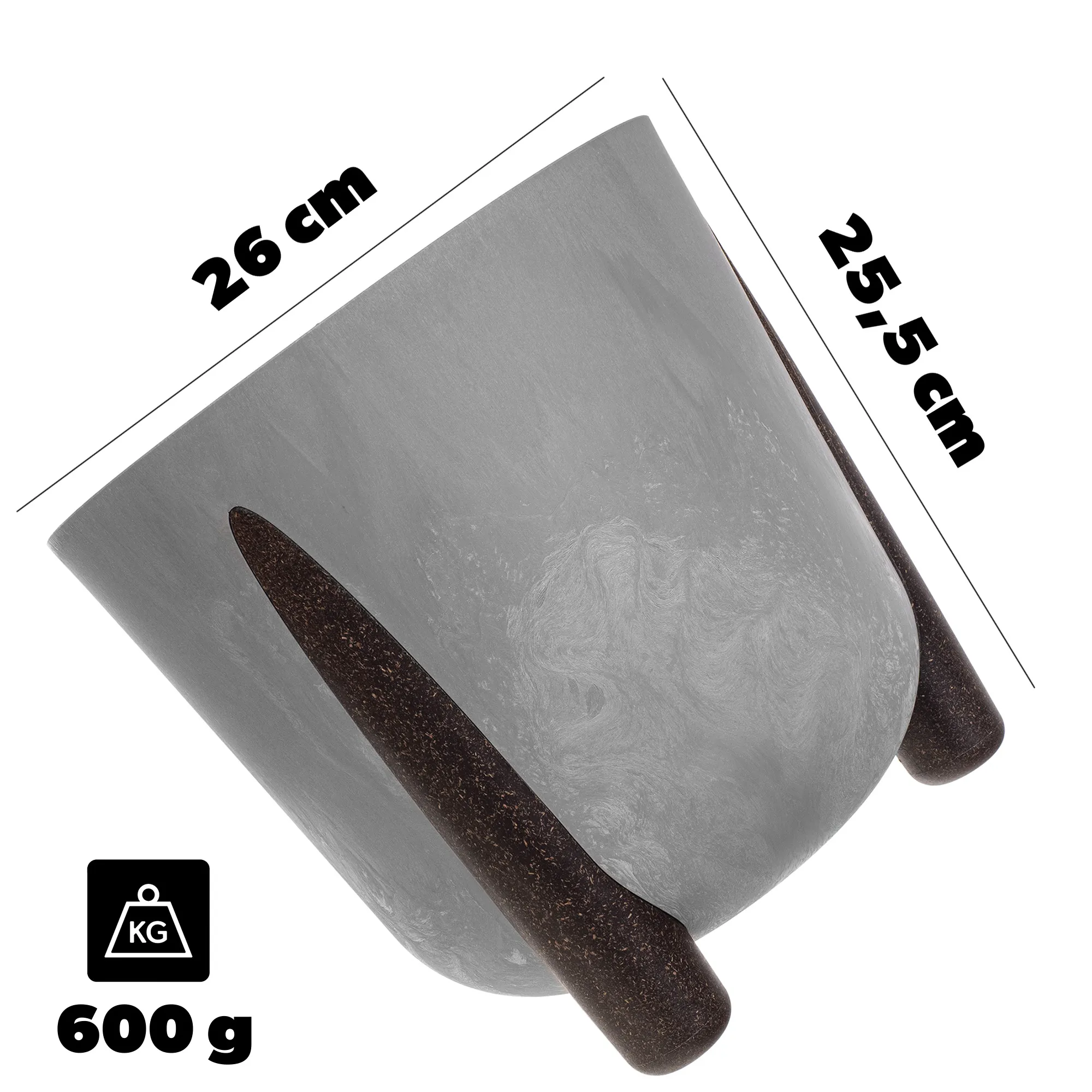 Nauze vazonas 26 cm betono pilkas