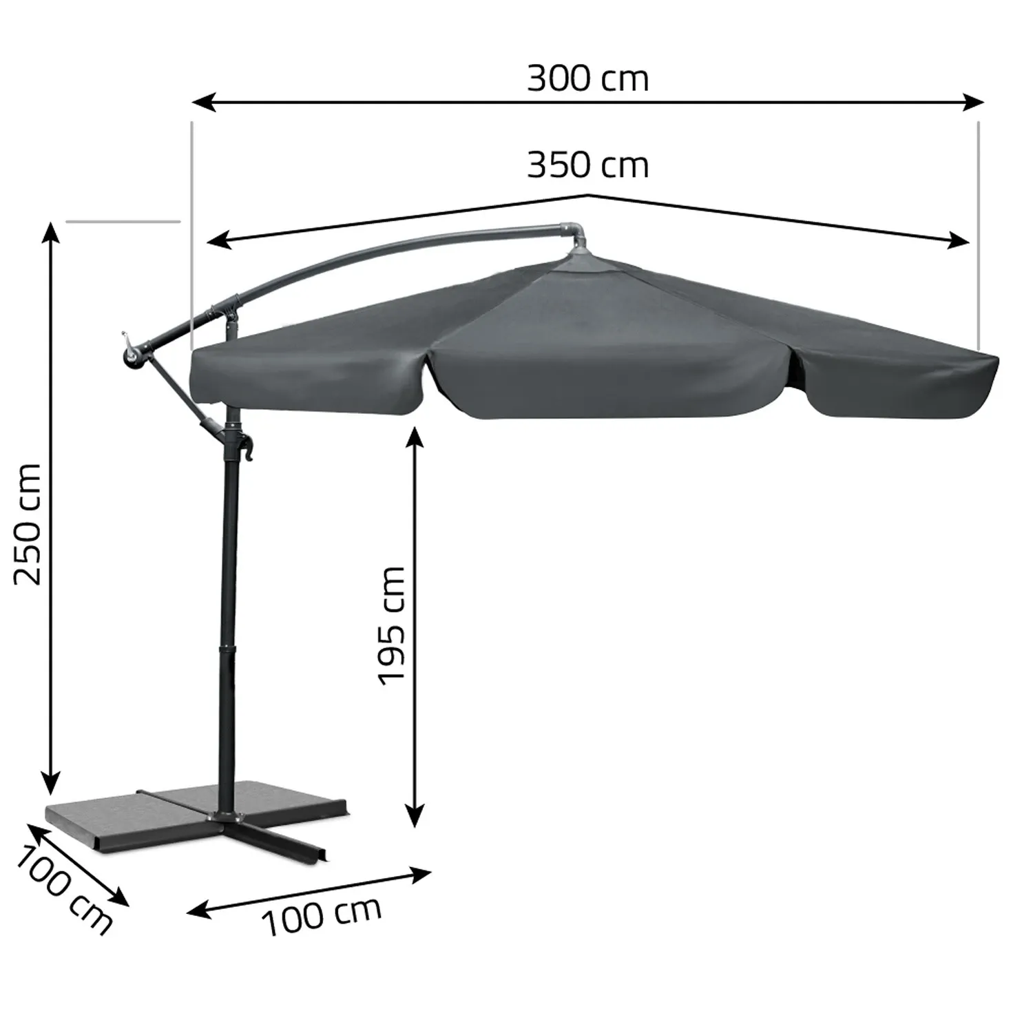 Sulankstomas sodo skėtis, 6 dalių, 350 cm, su uždanga, „Plonos PL-880“ - nuotrauka 1