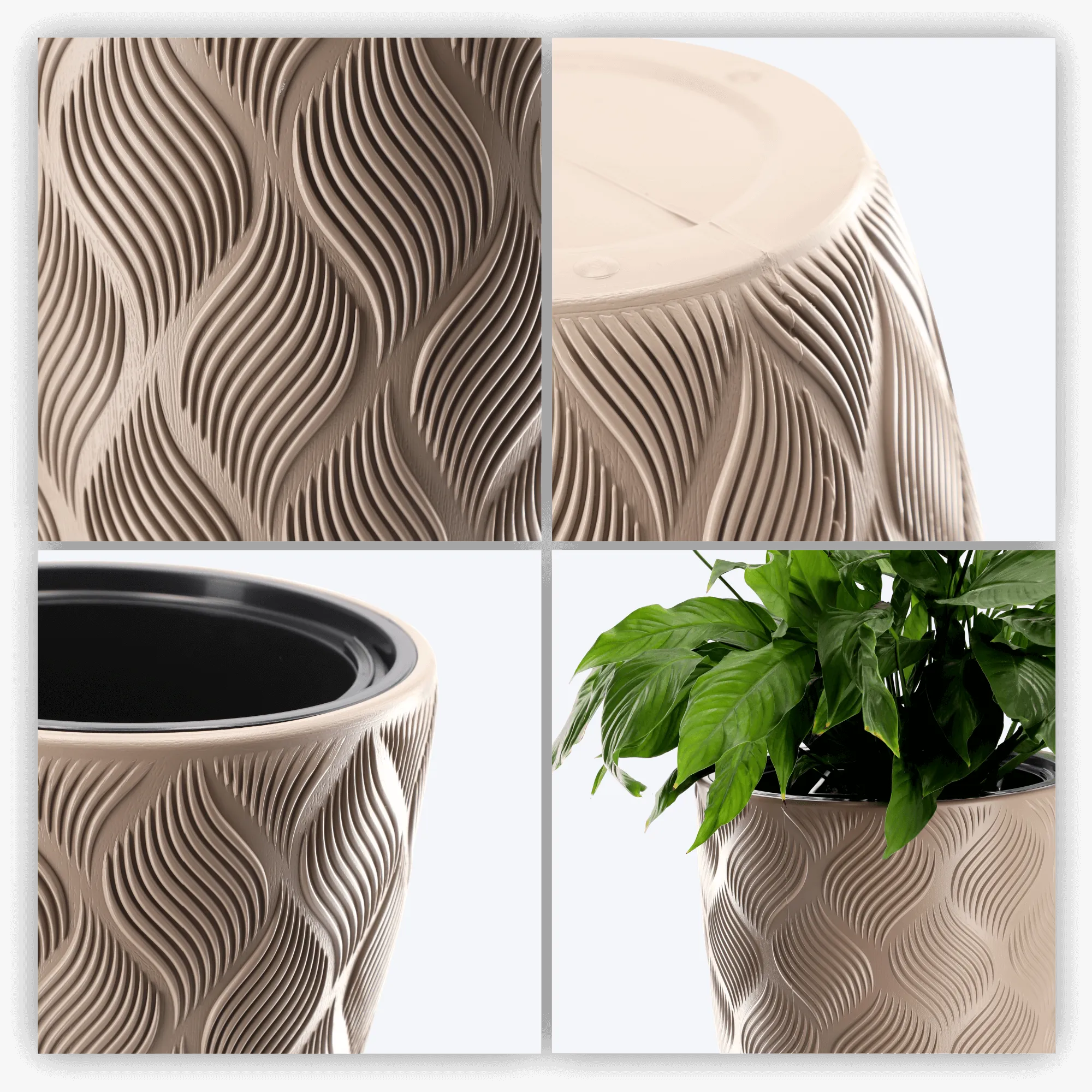 Jesi aukštas gėlių vazonas su įdėklu