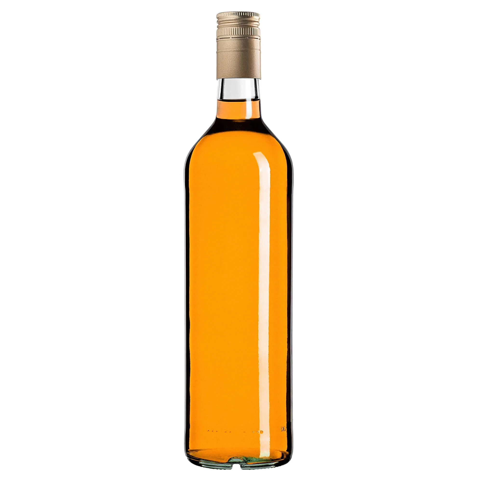 Monopol stikliniai buteliai 1000 ml su ilgu auksiniu dangteliu, 10 vnt.