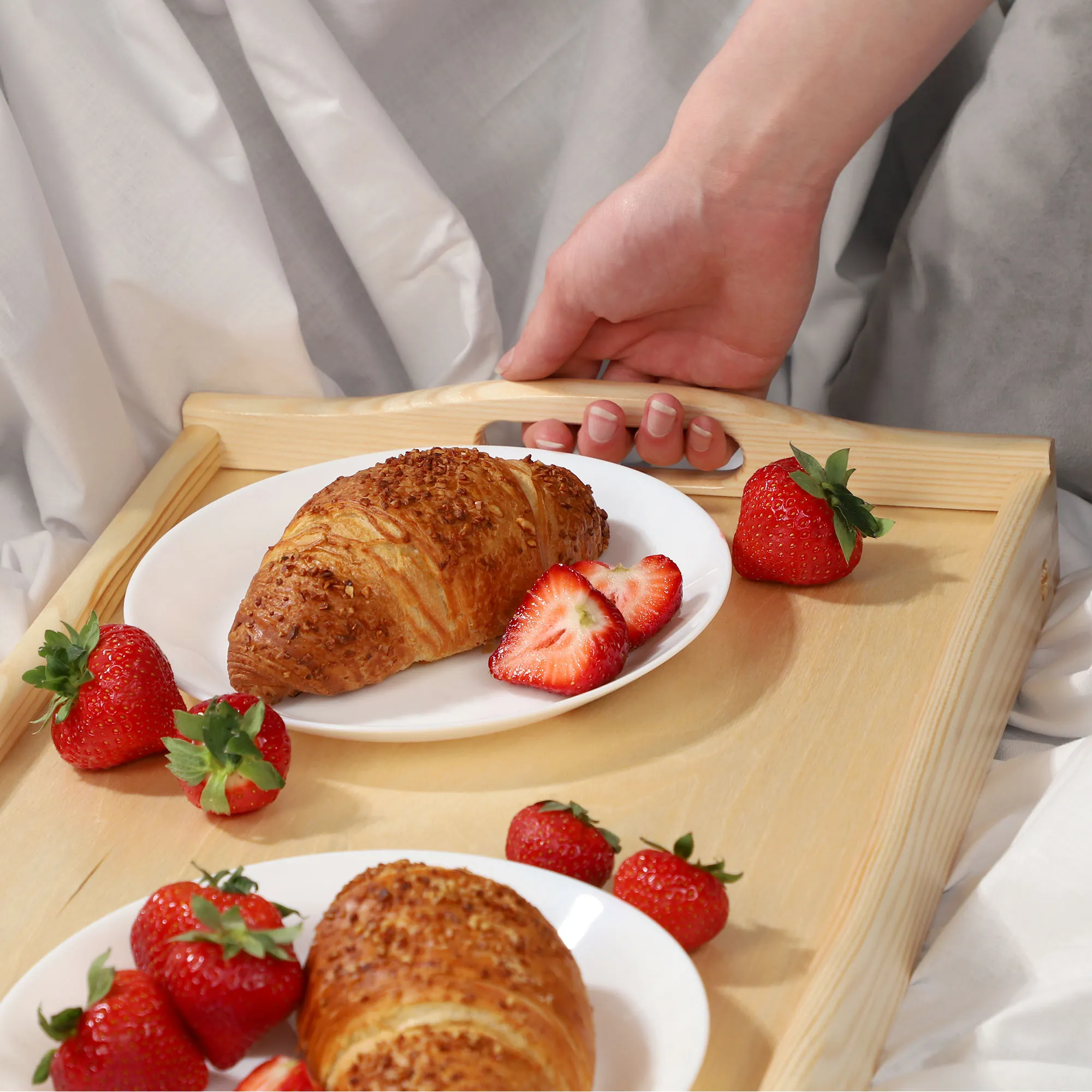 „Solia“ pusryčių stalas, nešiojamam kompiuteriui, 50 cm, bespalvis