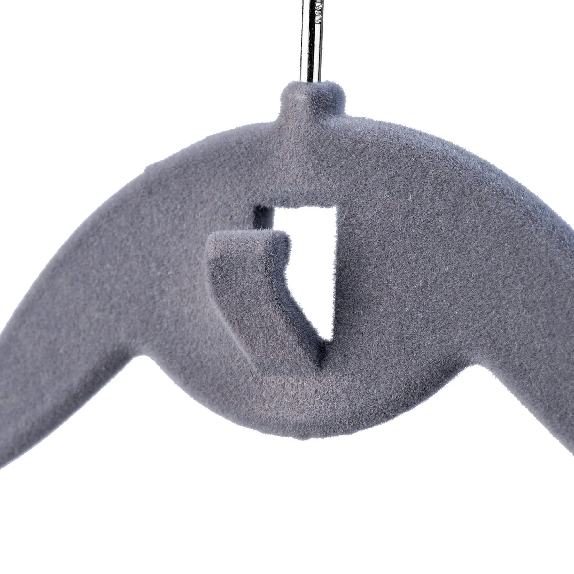 Tamsiai pilka pūkuota drabužių pakaba, 5 vnt.