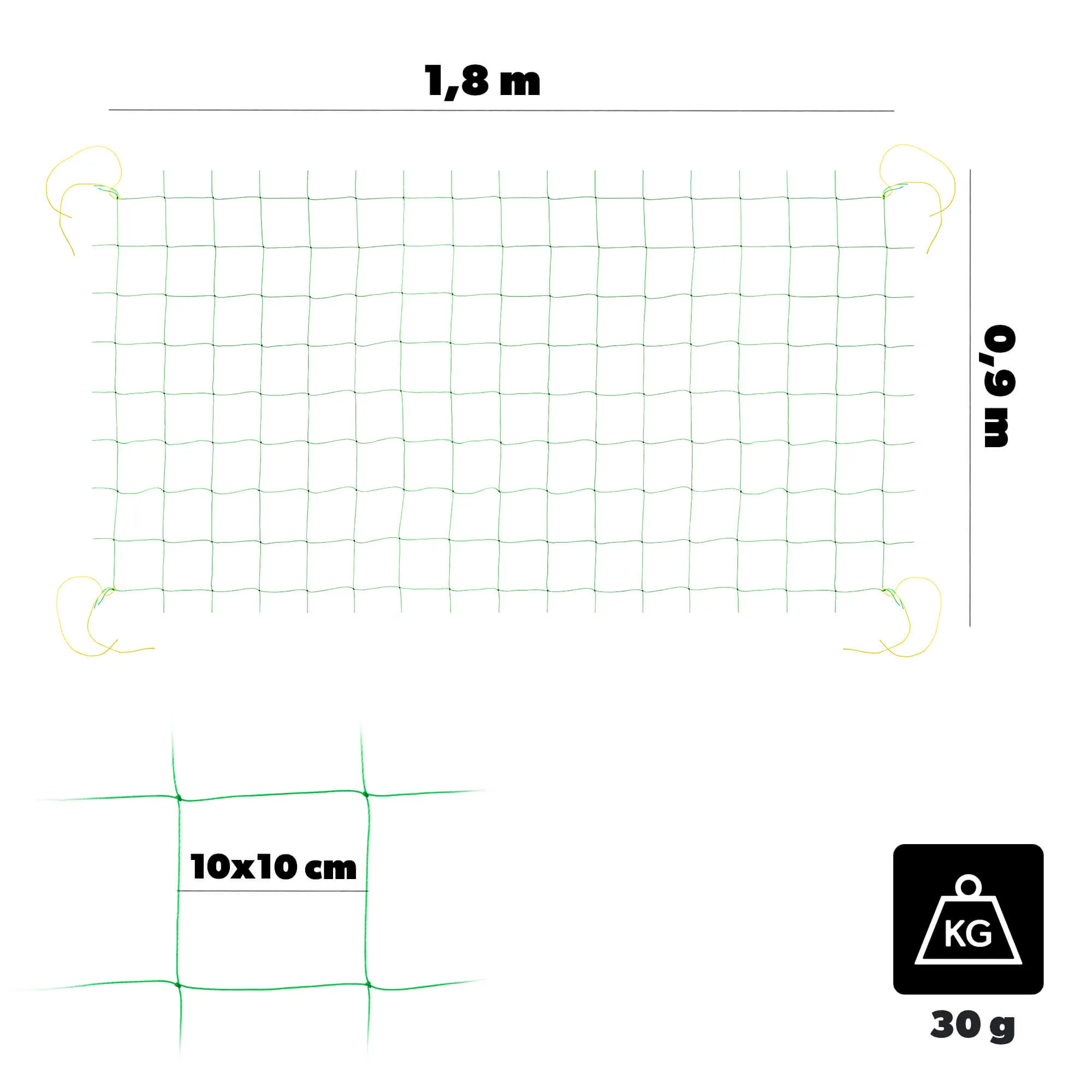 „Loudun“ sodo tinklas vijokliniams augalams 1,8 x 0,9 m, žalias