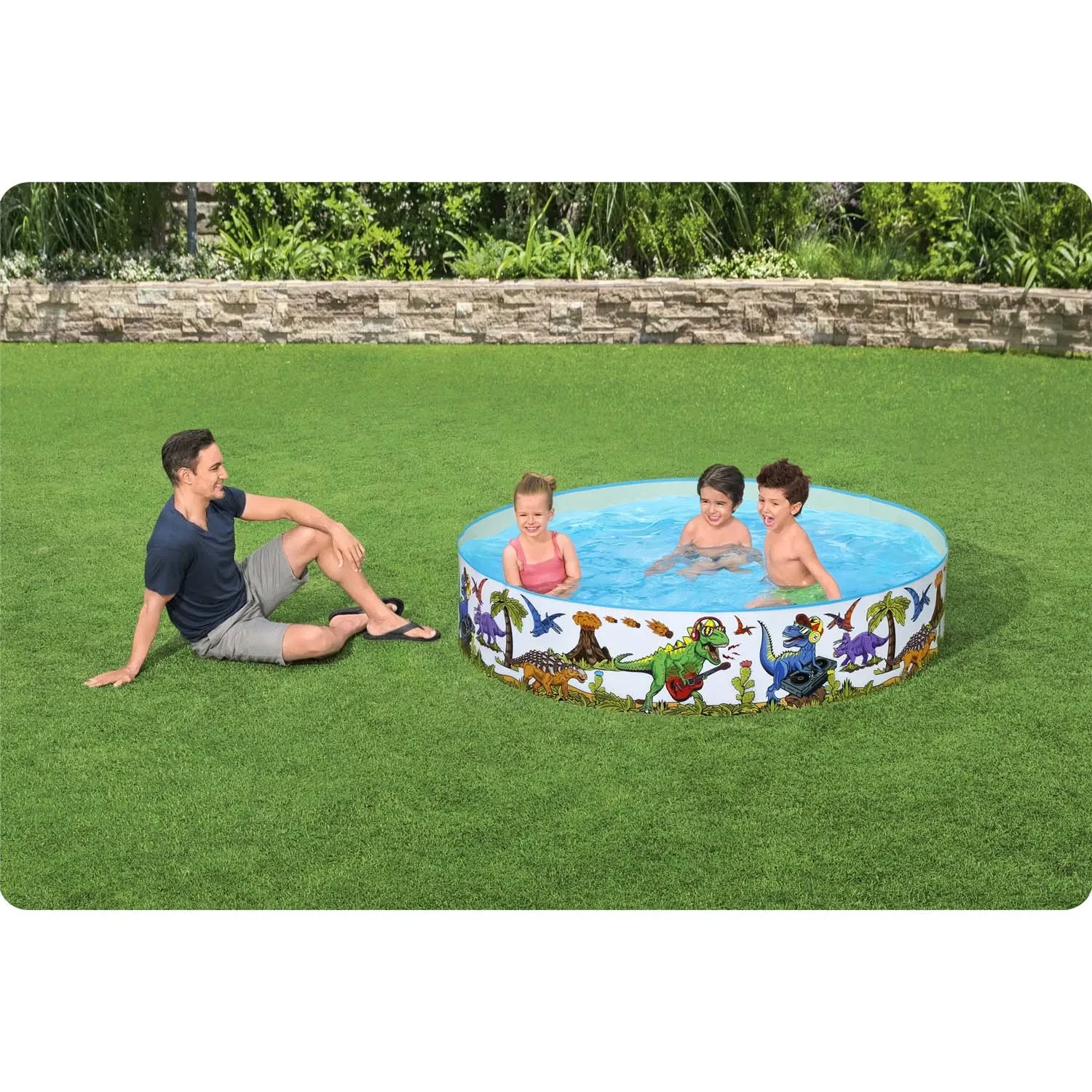 Vaikų sodo baseinas su dinozauru, 183 x 38 cm, „Bestway 55022“ - nuotrauka 1