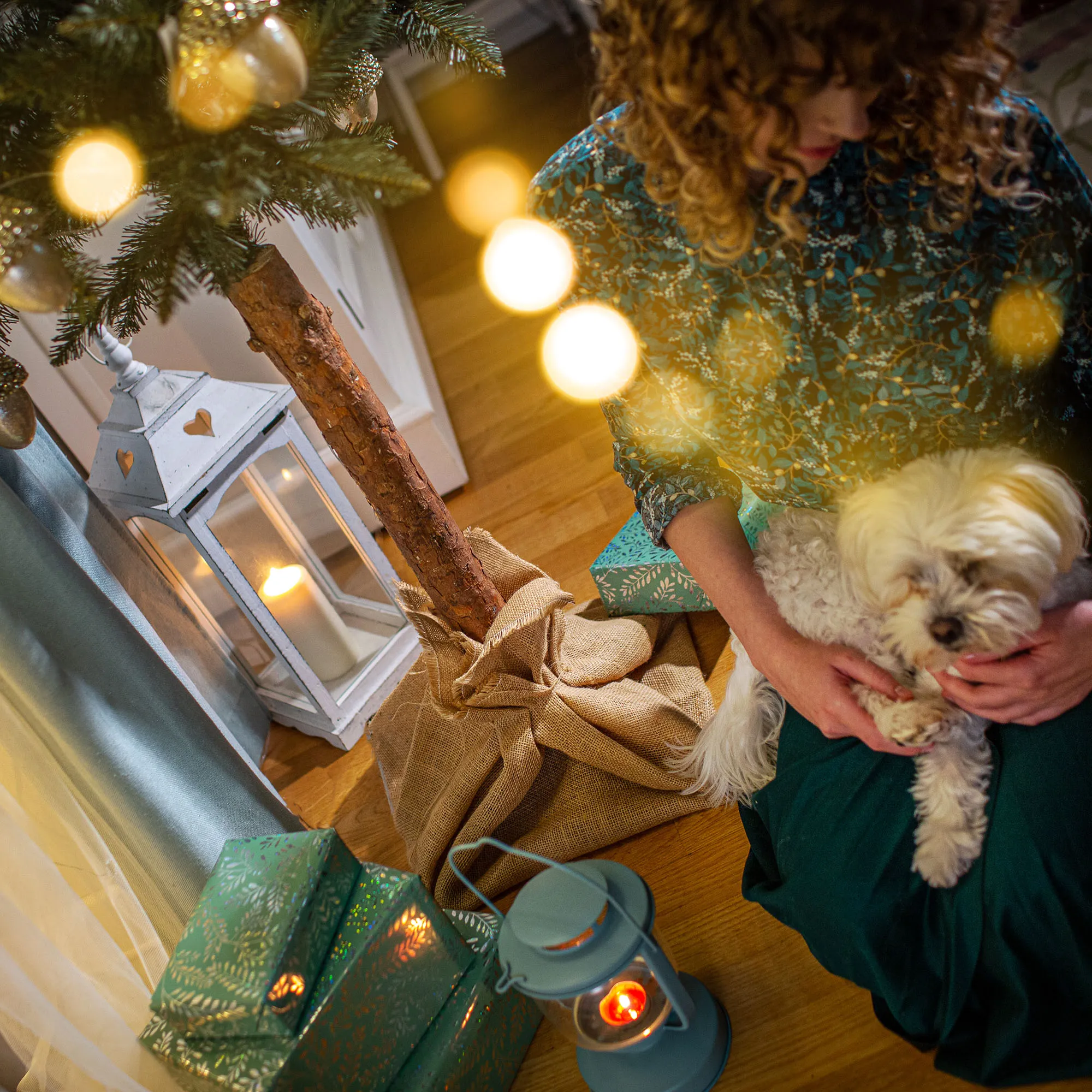 Dirbtinė Kalėdų eglutė ant eglės kamieno Mireval 160 cm