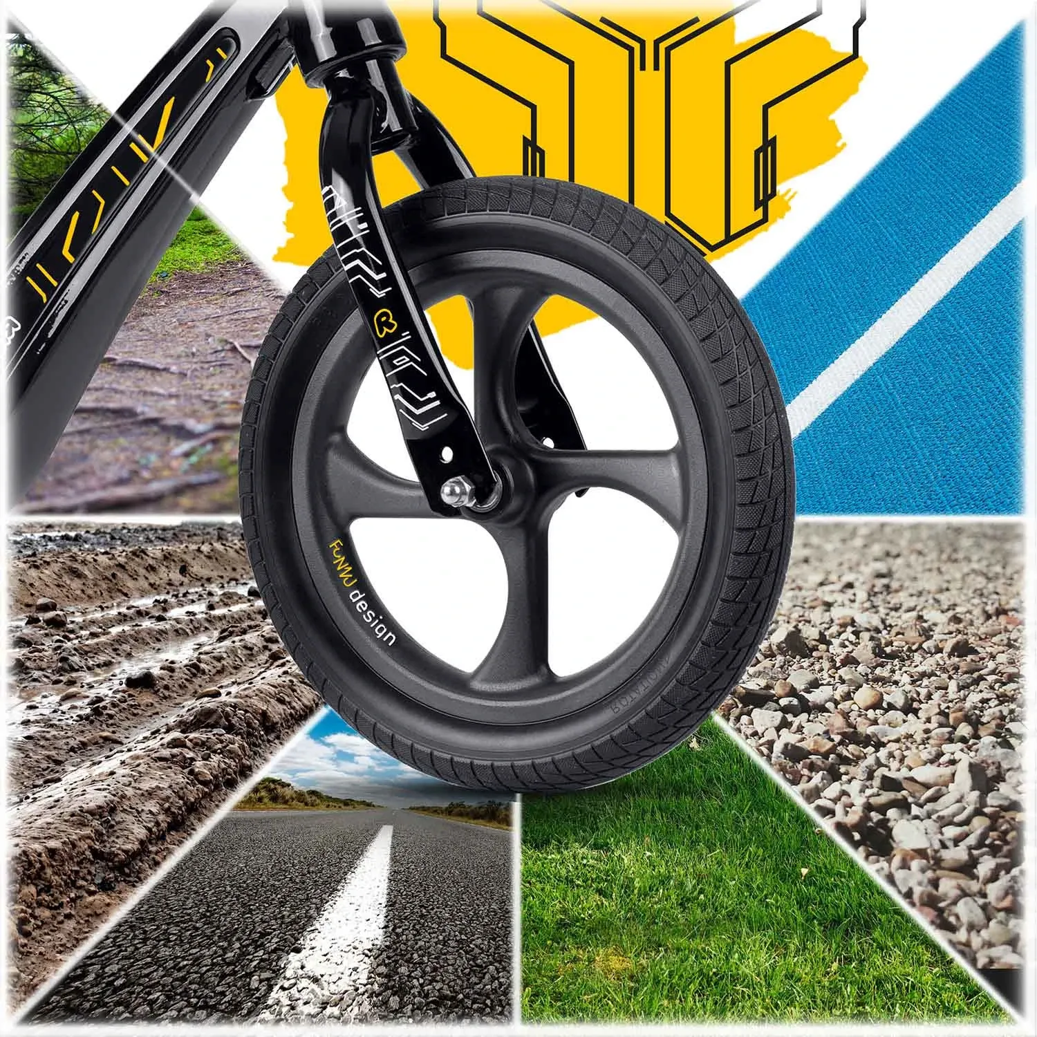 Ricokids FUNNU balansinis dviratis vaikams - nuotrauka 1