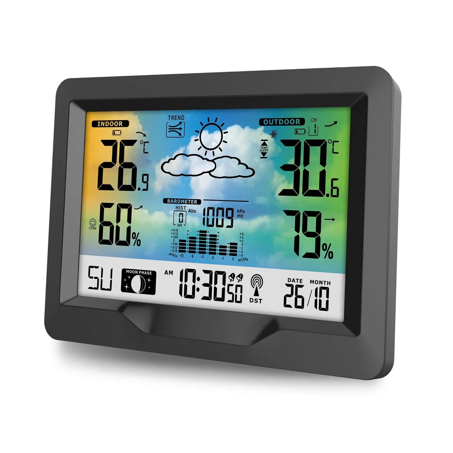 Meteorologinė stotelė su ekranu BD-901, juoda - nuotrauka 1