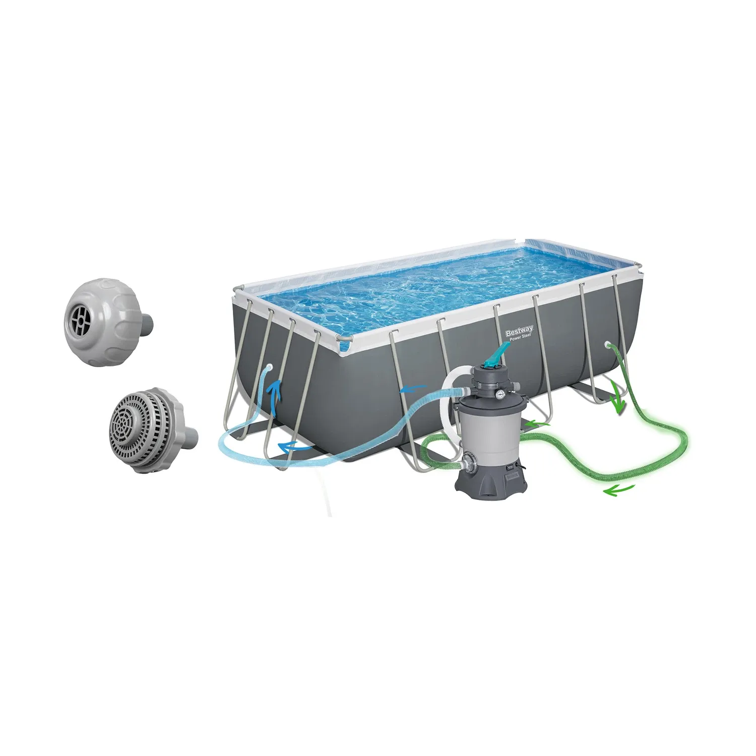 Karkasinis sodo baseinas 412 x 201 x 122 cm 10 viename BESTWAY 56457N - nuotrauka 1