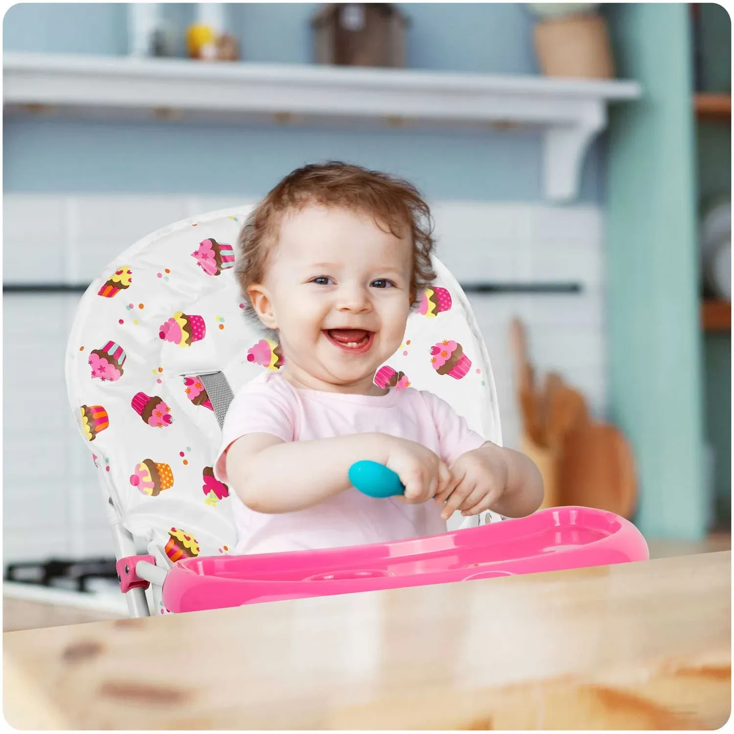 Ricokids FANDO vaikiška kėdutė su staliuku, keksiukai - nuotrauka 1