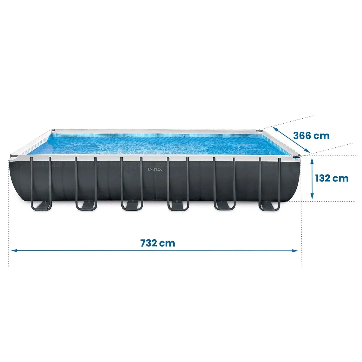 Karkasinis sodo baseinas 732 x 366 x 132 cm 21 viename INTEX 26368 + NEMOKAMAS paspirtukas - nuotrauka 1