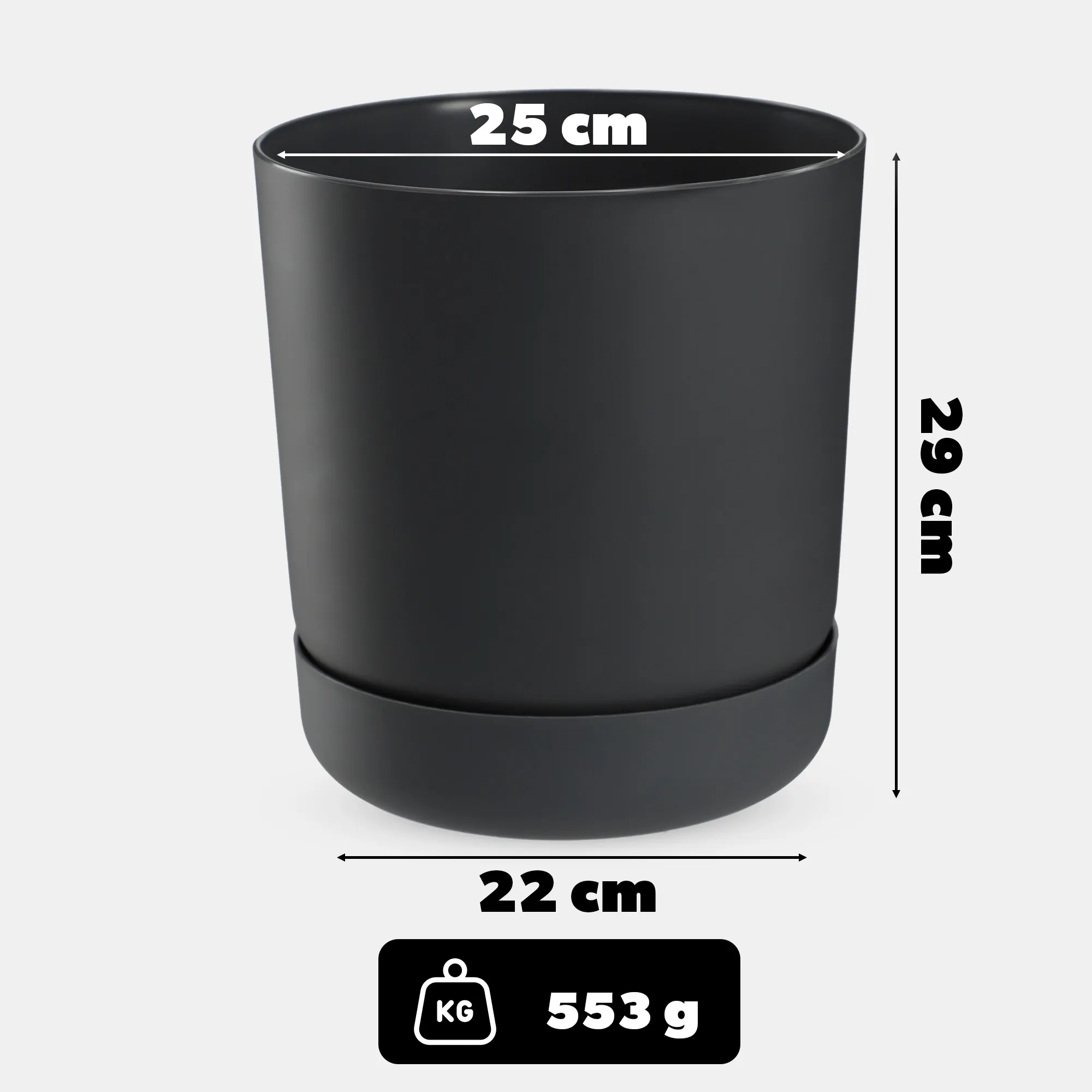 Kama vazonas su lėkštute 25 cm