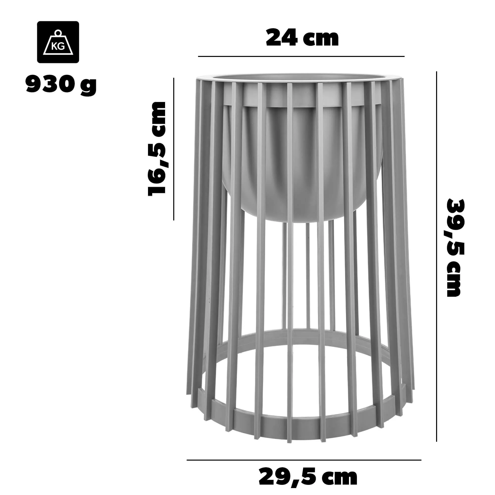Aytre dvipusis augalų stovas 40 cm platinos spalvos + įdėklas