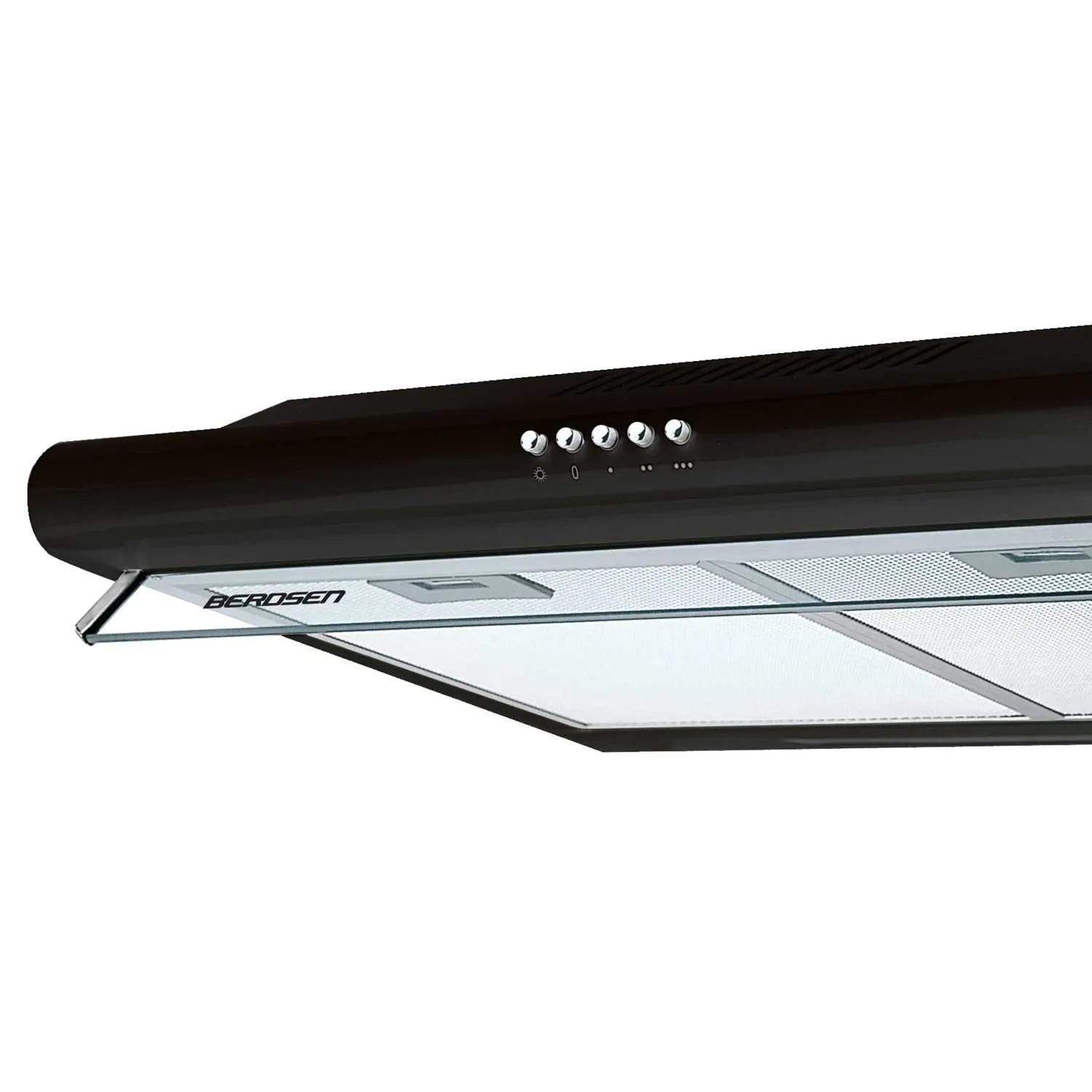 Po spintele montuojamas virtuvės gartraukis – 60 cm absorbcinis Berdsen BE-10-A juodas - nuotrauka 1