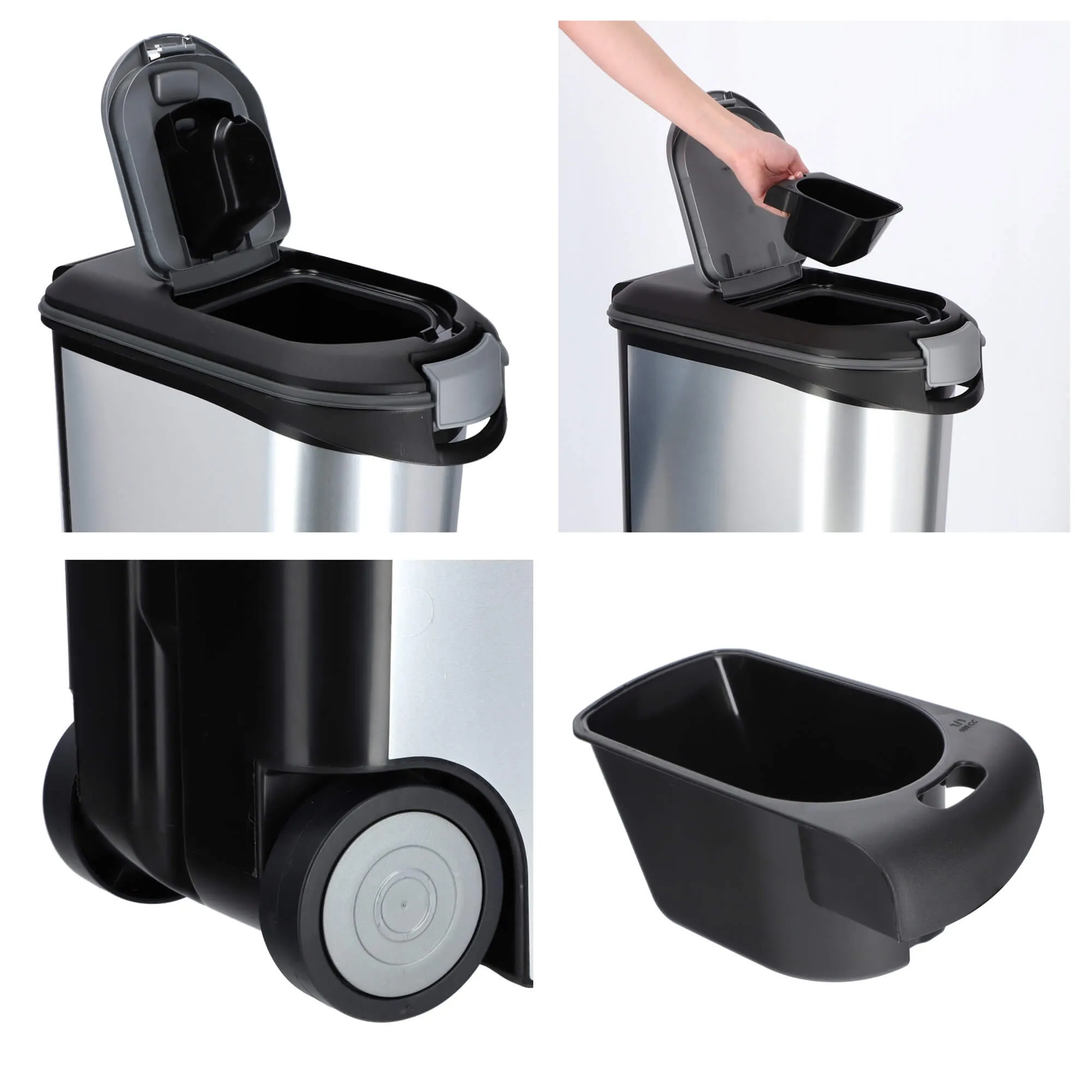 Curver 35 l naminių gyvūnėlių ėdalo konteineris, sidabrinis