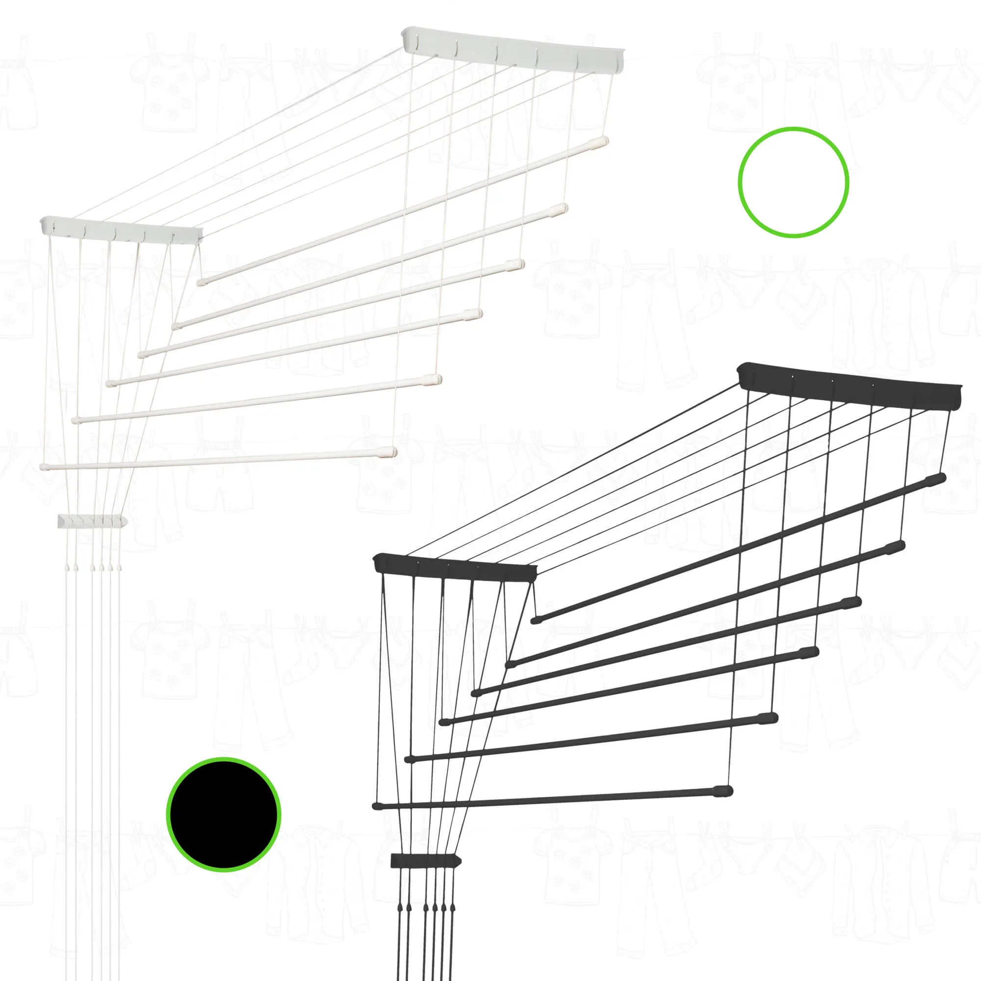 „Torp“ lubinė drabužių džiovyklė, 6 stovai, 80 cm, balta