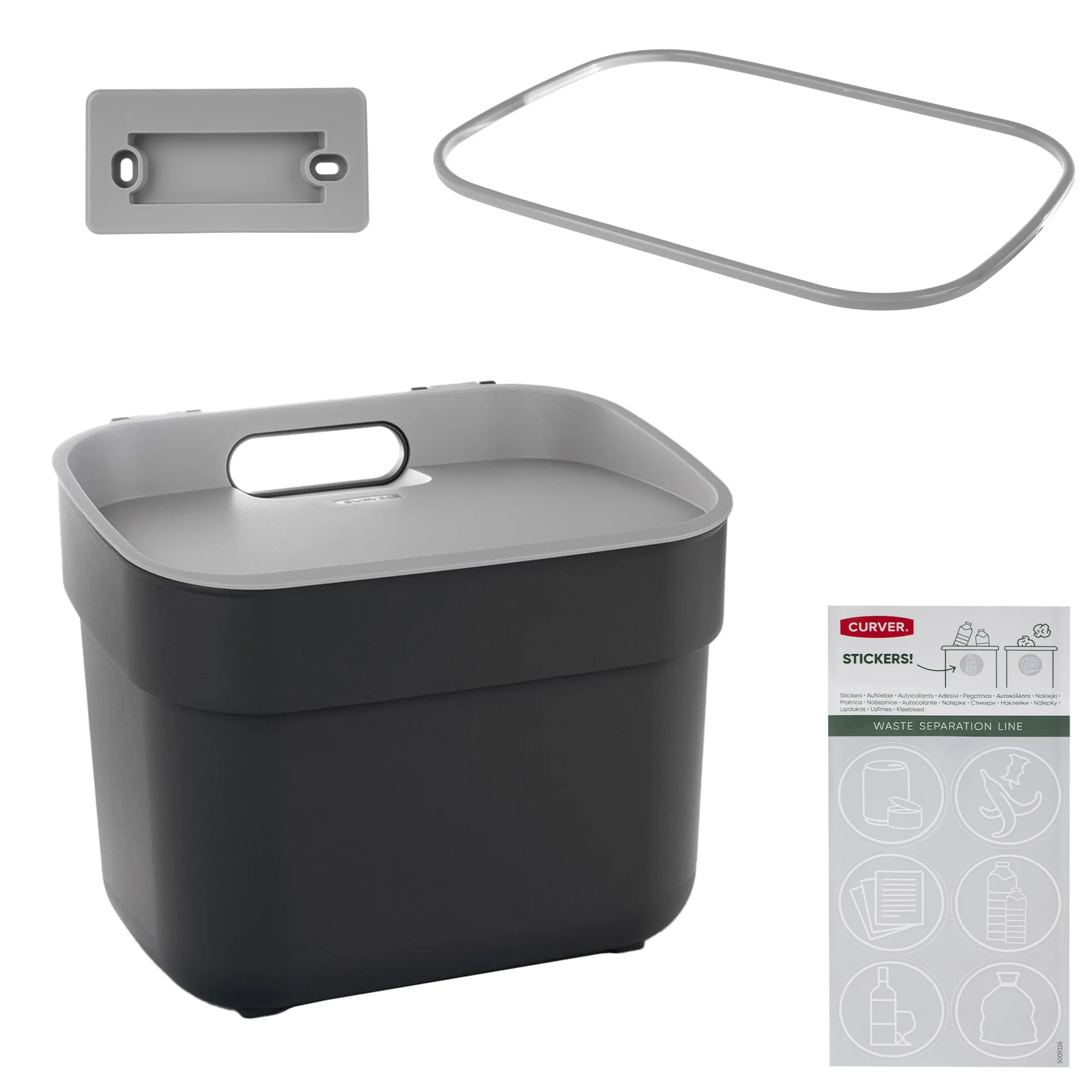 „Curver Ready to Collect“ 5 l pilka atliekų rūšiavimo šiukšliadėžė