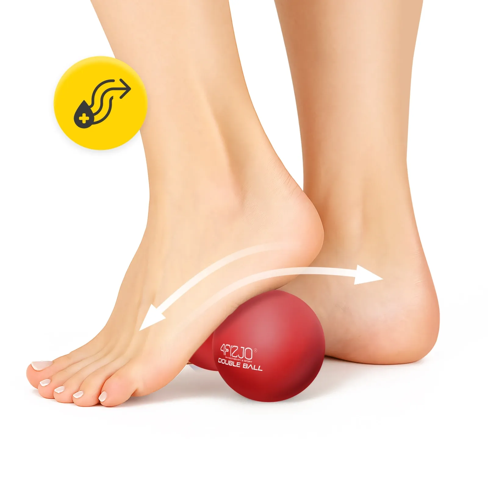 DVIGUBAS RUMULYS raudonas dvigubas masažo kamuoliukas