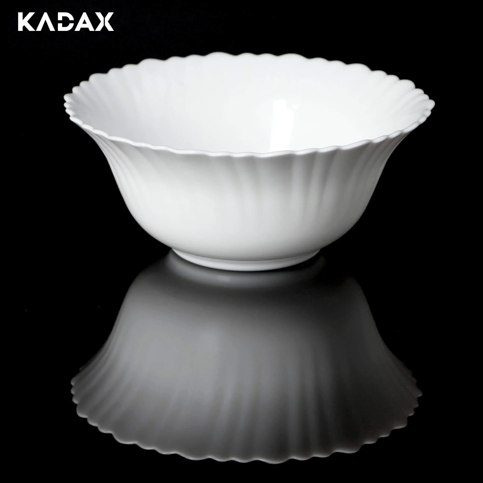 Auris stiklinis salotų dubuo 16 x 6 cm, baltas