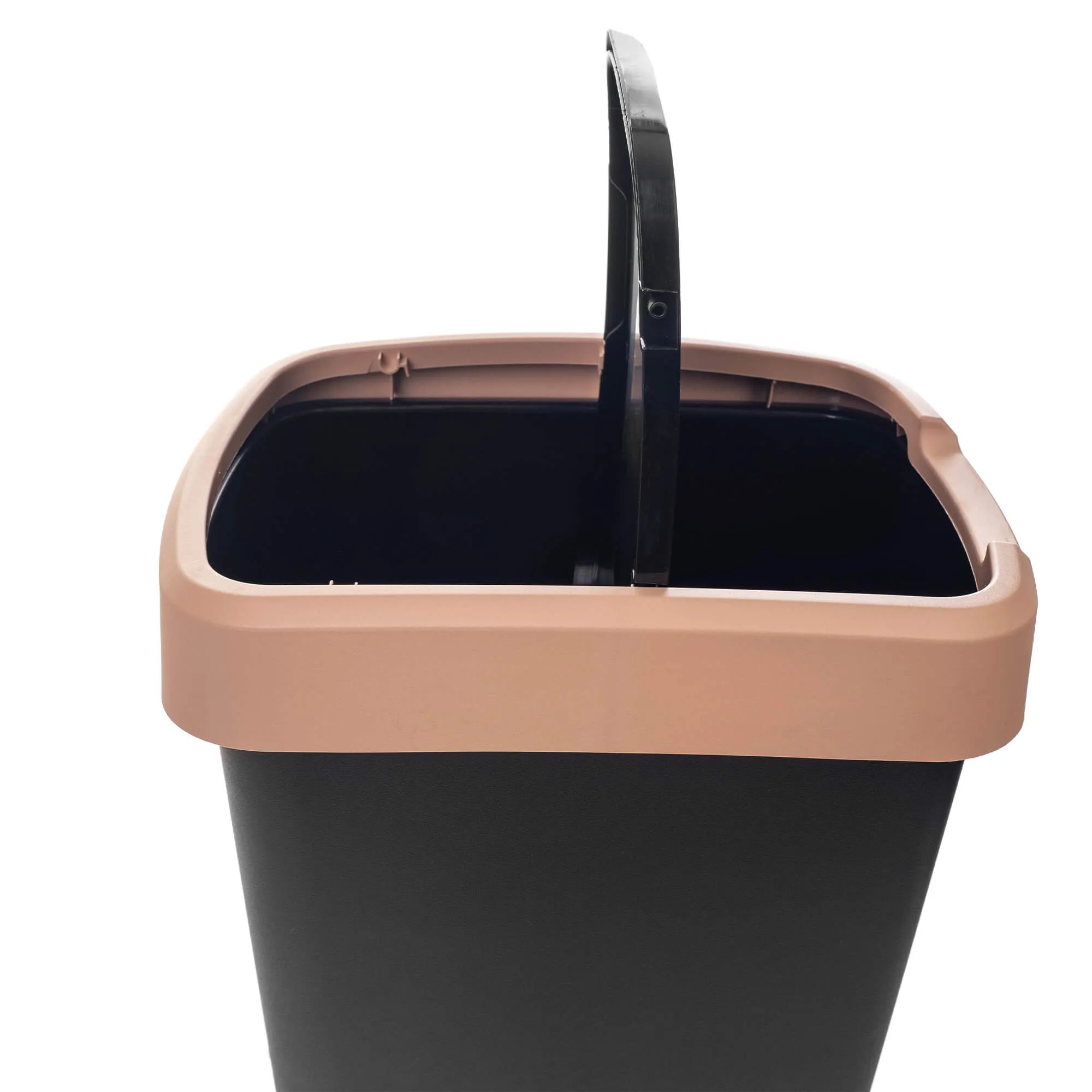 Morin 25 l šiukšliadėžė su besisukančiu dangčiu, juodos ir rudos spalvos