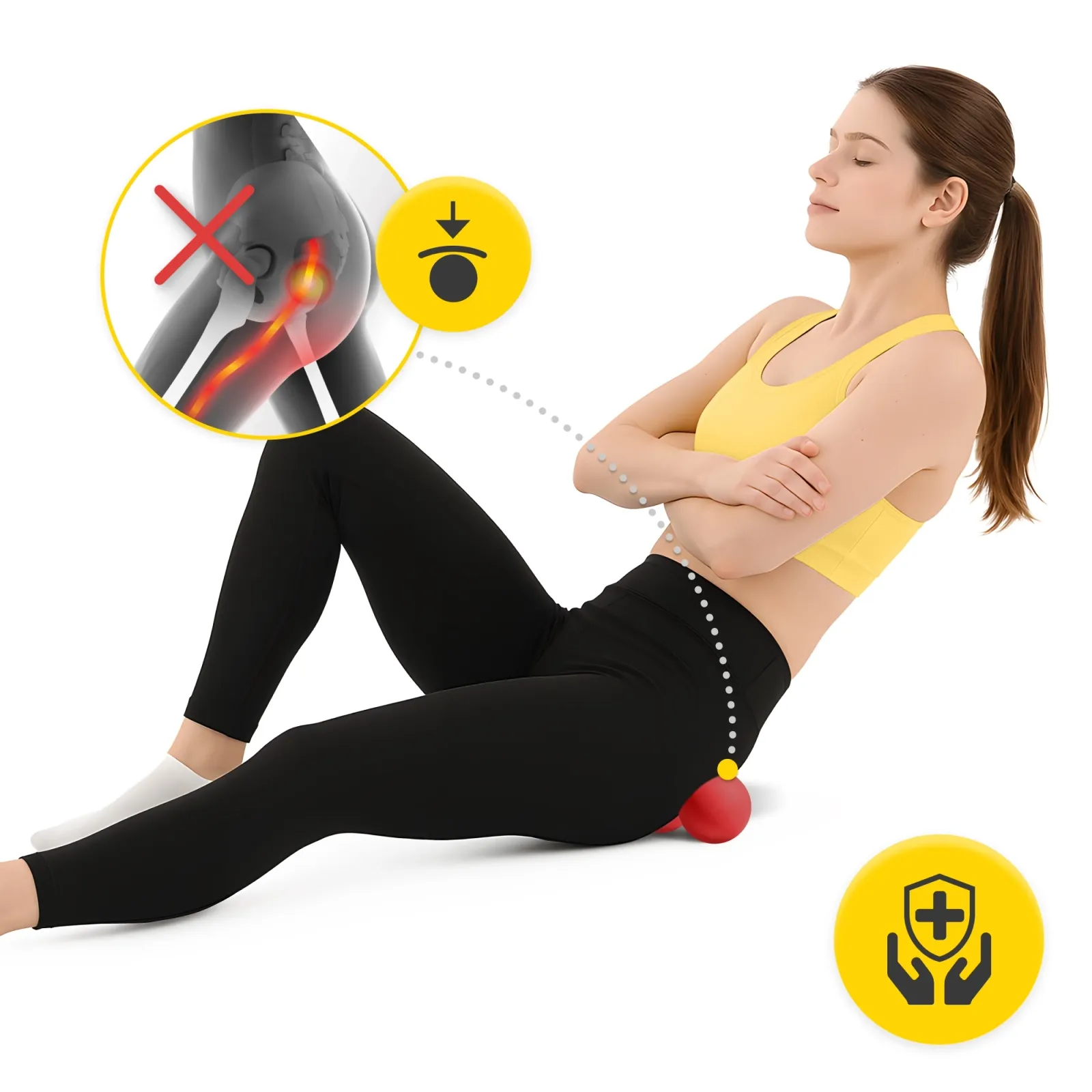 DVIGUBAS RUMULYS raudonas dvigubas masažo kamuoliukas