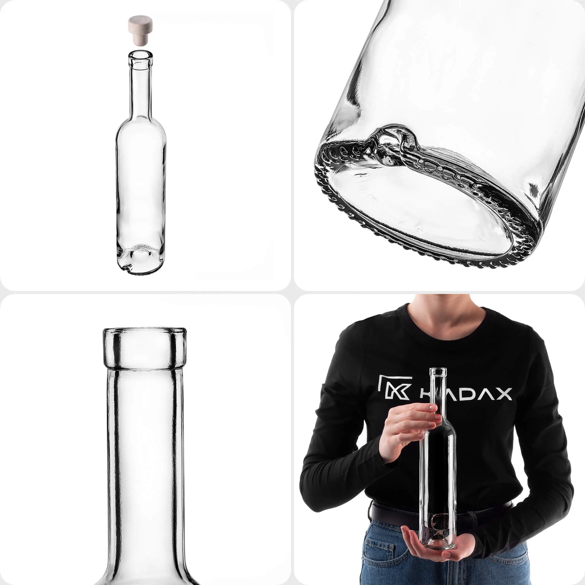 Futura buteliukai 500 ml su sintetiniu kamščiu, 10 vnt.