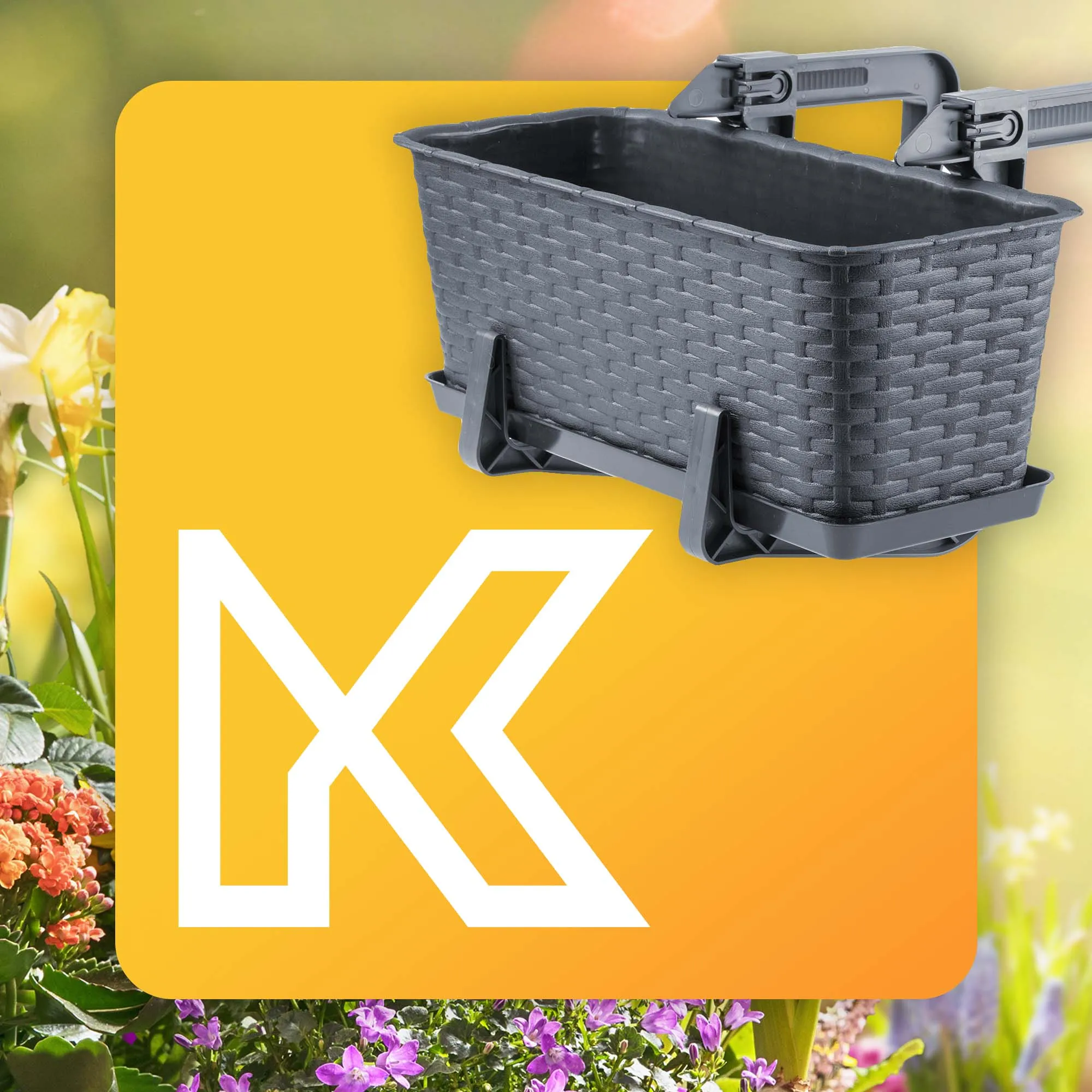 Balkono dėžė su rankenomis Castro grafito spalvos 40 cm