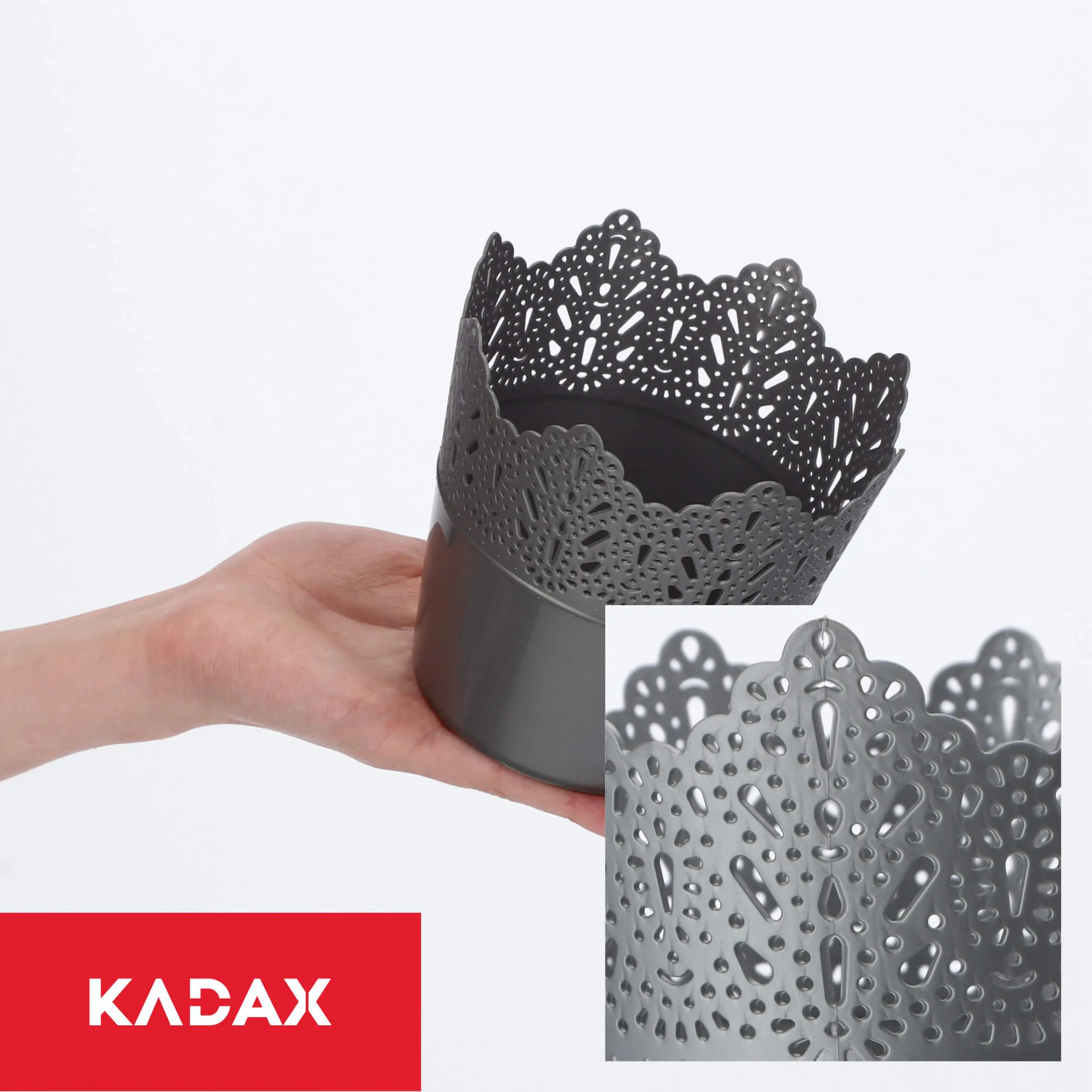 Calade gėlių vazonas su nėriniais 12 x 11 cm
