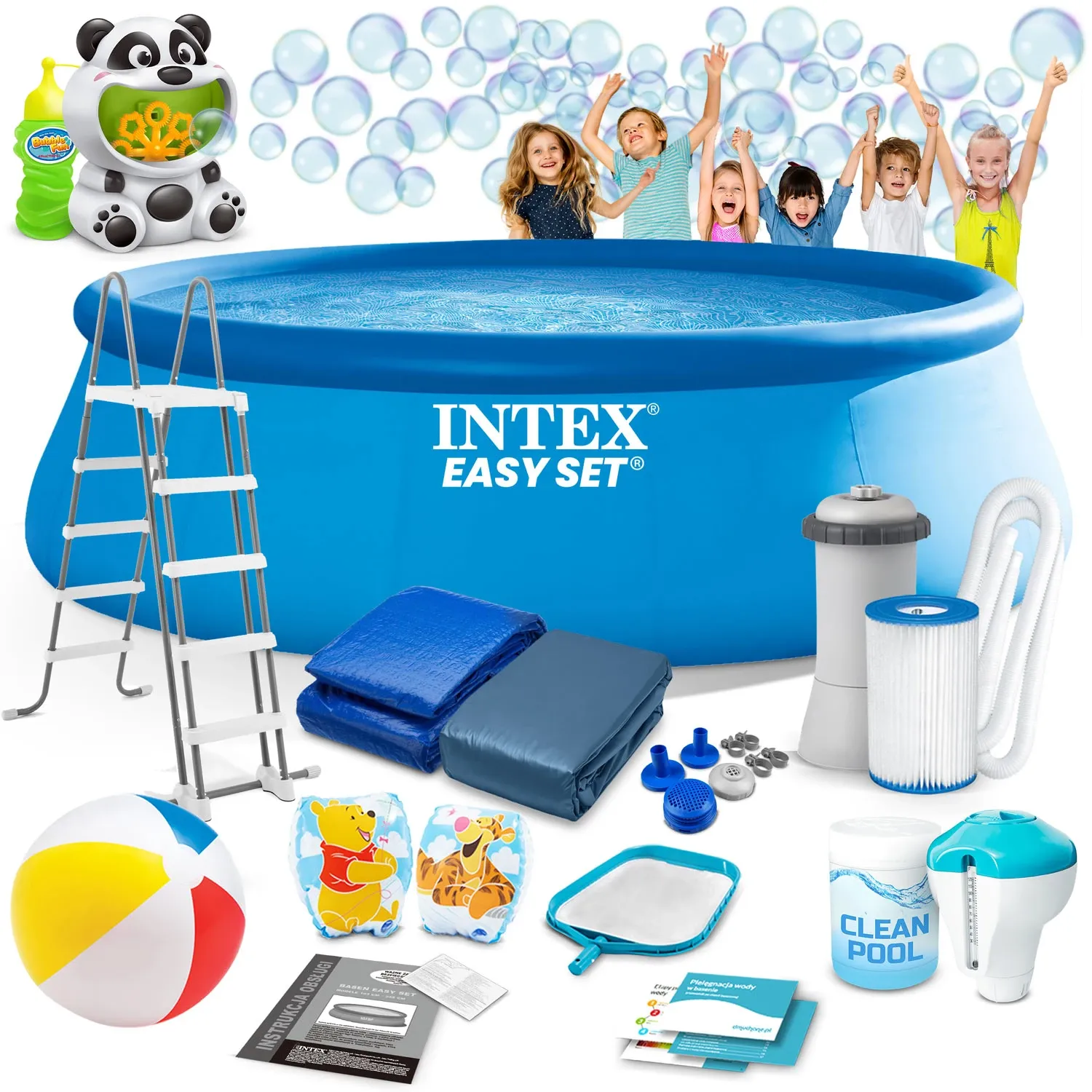 Sodo išplėtimo baseinas 457 x 122 cm 18 viename INTEX 26168 + burbulų aparatas NEMOKAMAI - nuotrauka 1