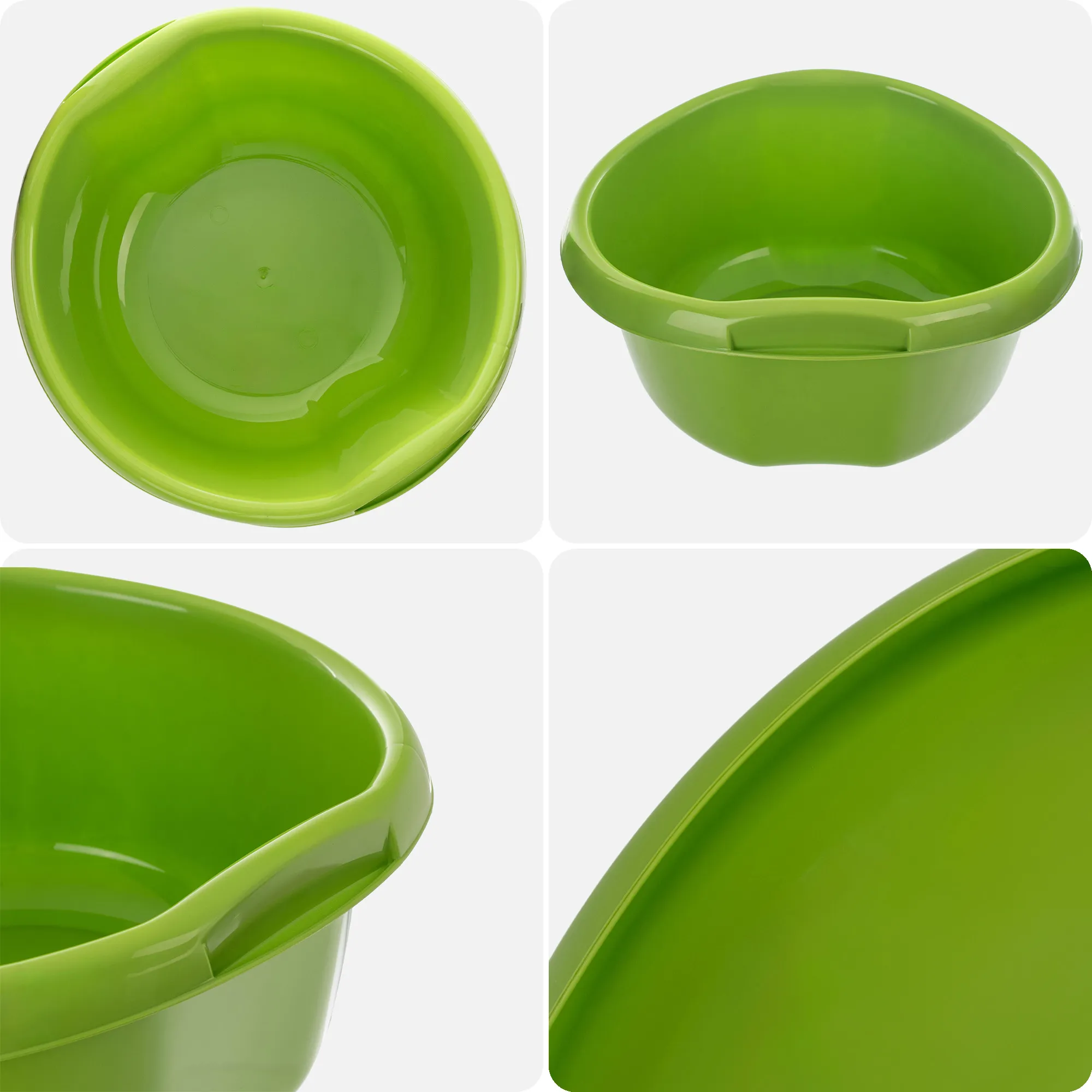 Treix 25 l žalias plastikinis praustuvas su rankenomis