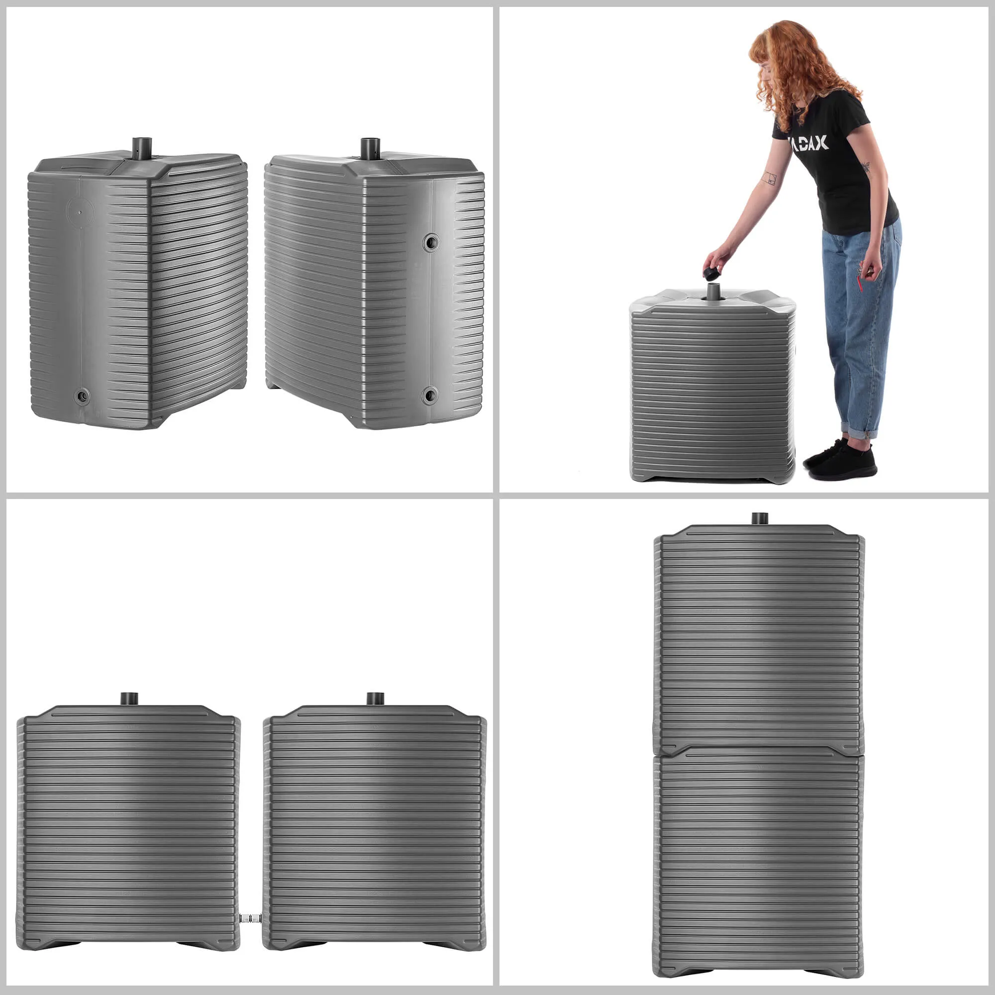 „Signa“ 125 l modulinė lietaus vandens talpykla, antracito spalvos