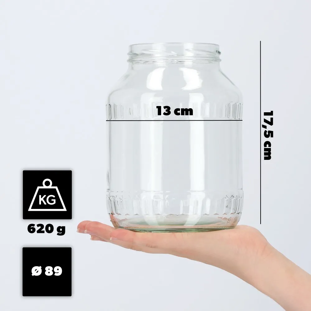 Boro stiklinis indelis 1,7 l 89 mm be dangtelio 1 vnt.