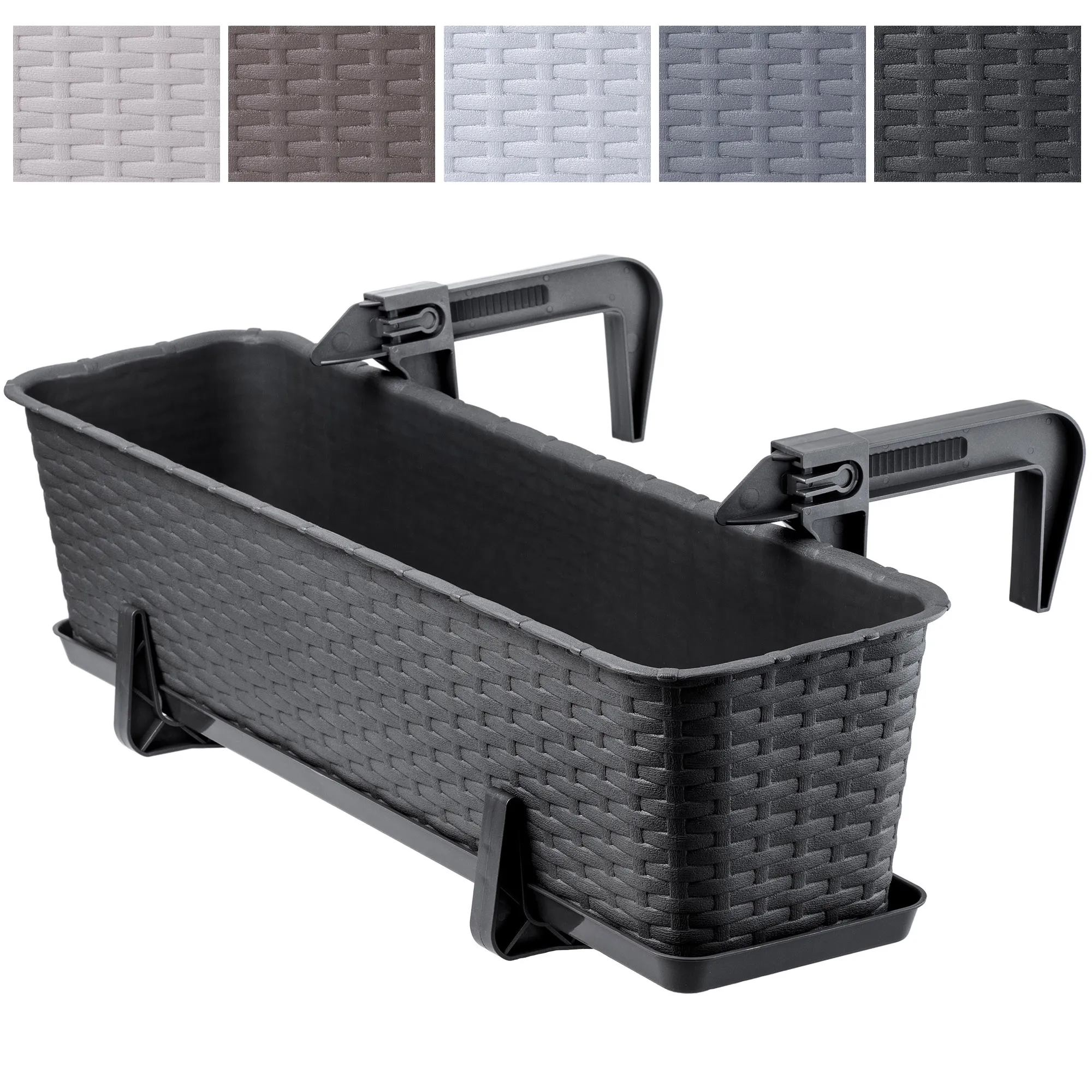 Balkoninis gėlių vazonas su rankenomis Frette 60 x 17 cm